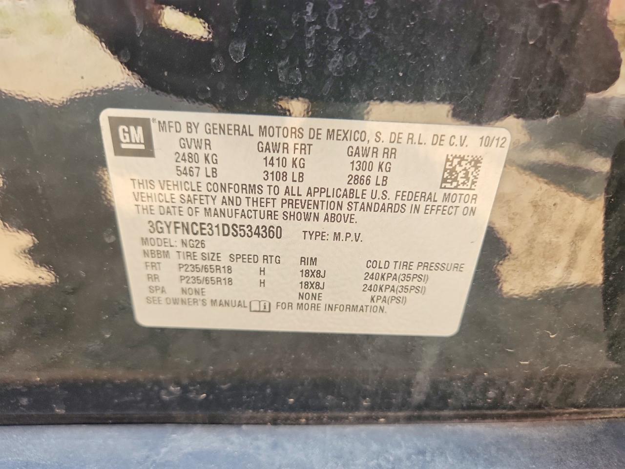 2013 Cadillac Srx Luxury Collection Black vin: 3GYFNCE31DS534360