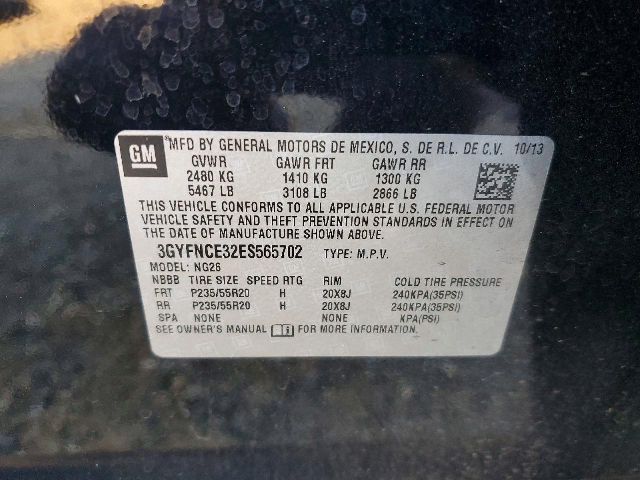 2014 Cadillac Srx Performance Collection Black vin: 3GYFNCE32ES565702