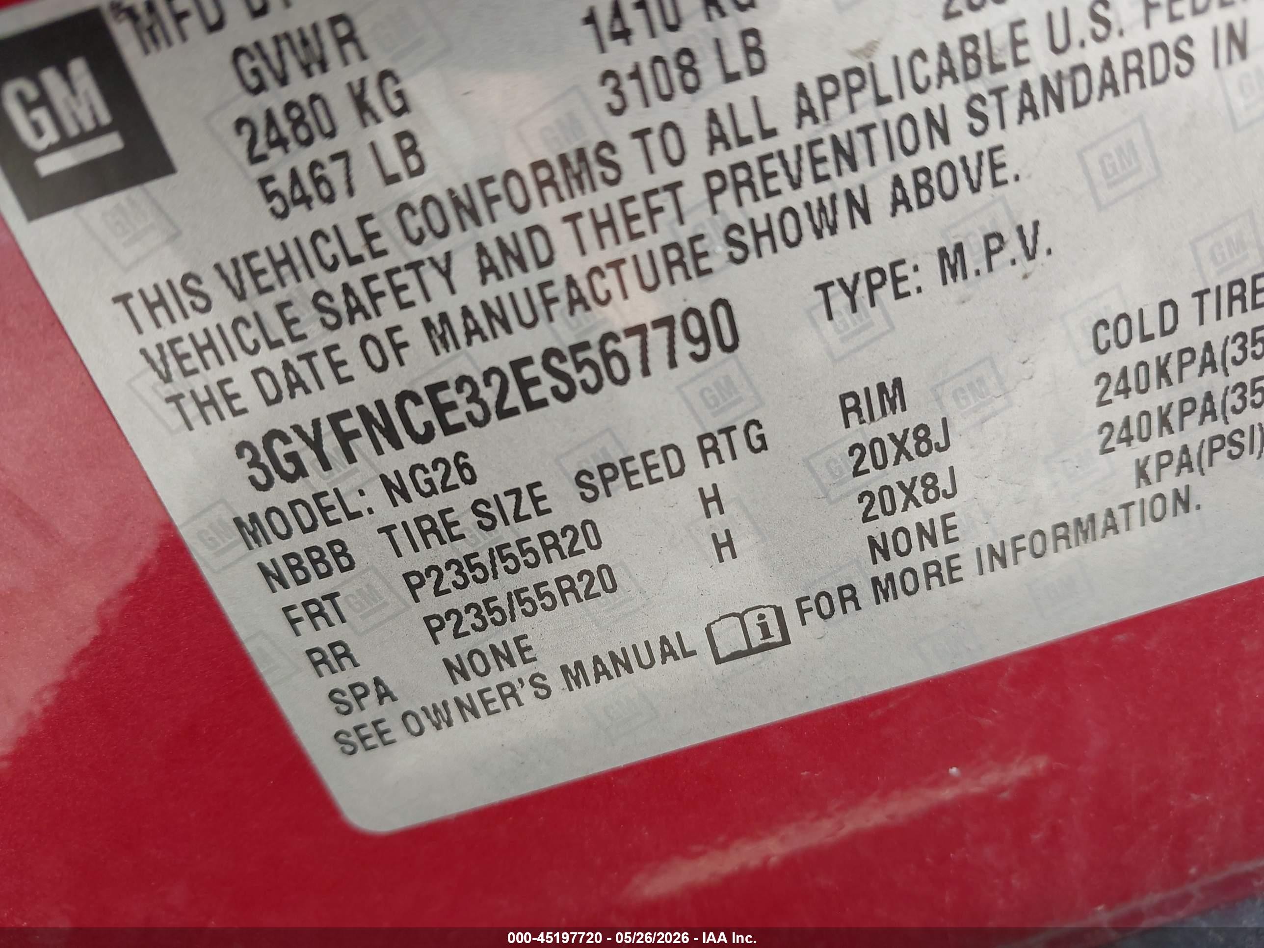 2014 Cadillac Srx Performance Collection Red vin: 3GYFNCE32ES567790