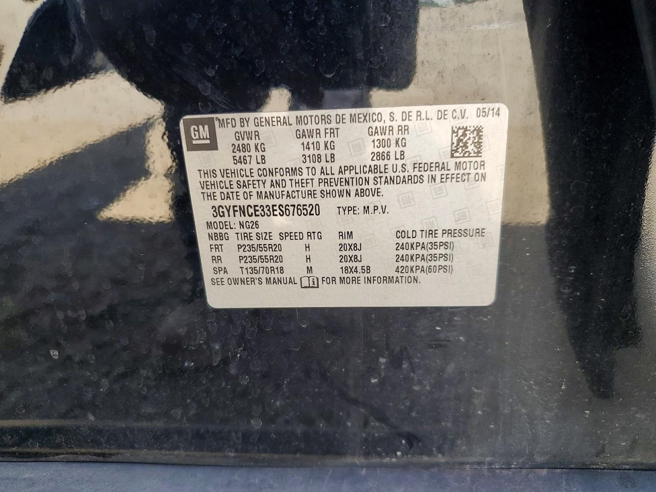 2014 Cadillac Srx Performance Collection Black vin: 3GYFNCE33ES676520