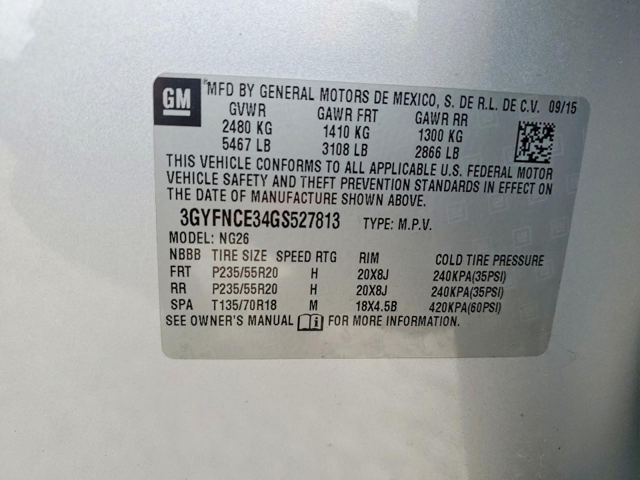 2016 Cadillac Srx Performance Collection Silver vin: 3GYFNCE34GS527813