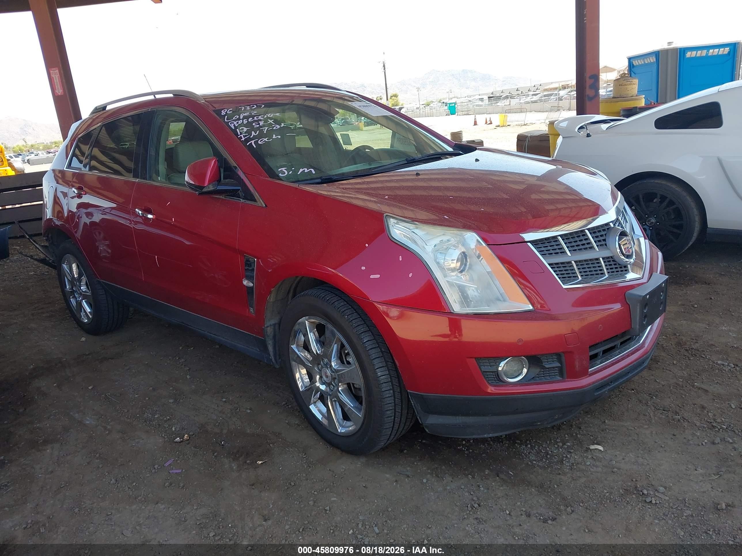 2012 Cadillac Srx Premium Collection Red vin: 3GYFNCE35CS610130