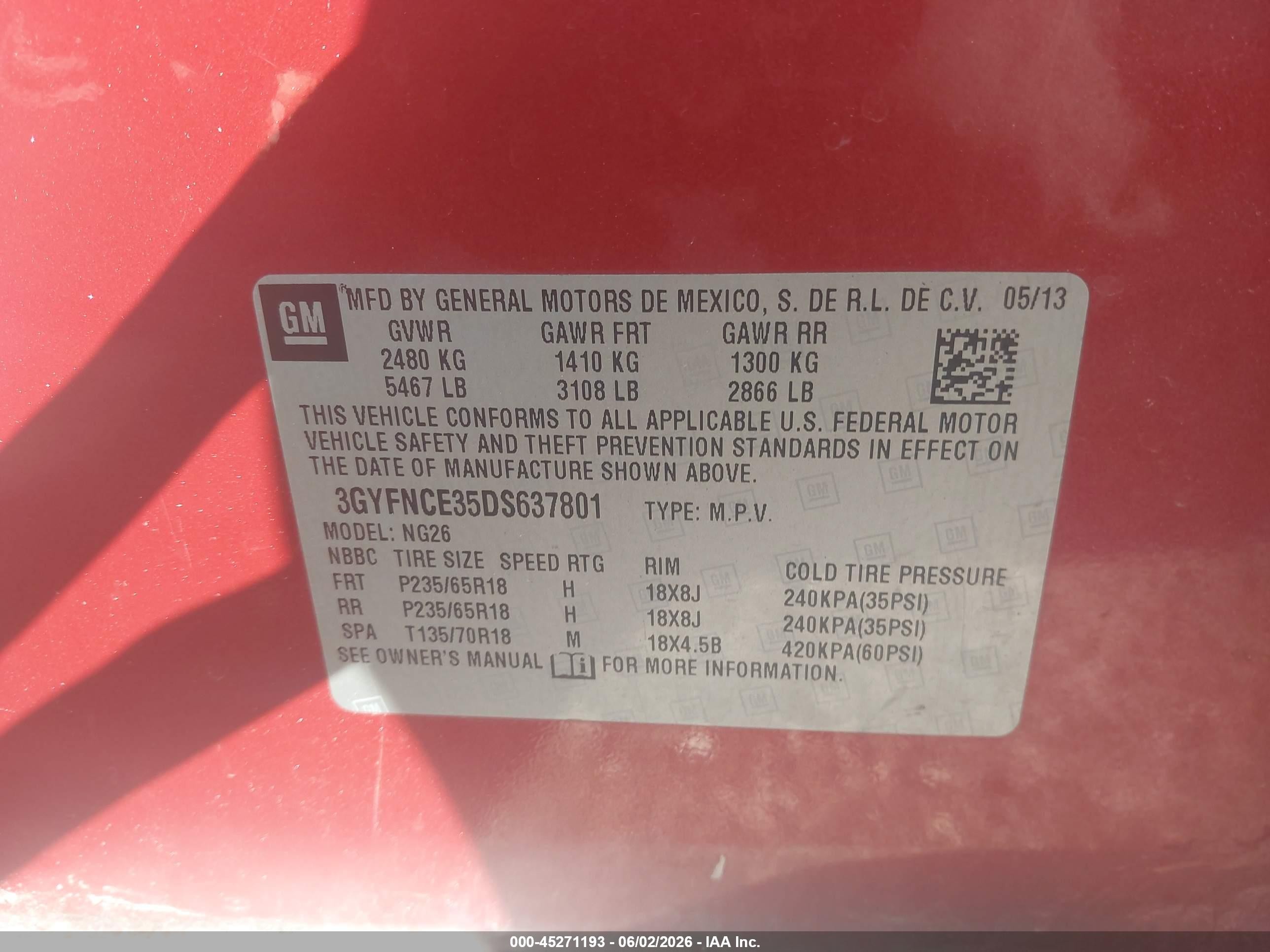 2013 Cadillac Srx Luxury Collection Red vin: 3GYFNCE35DS637801