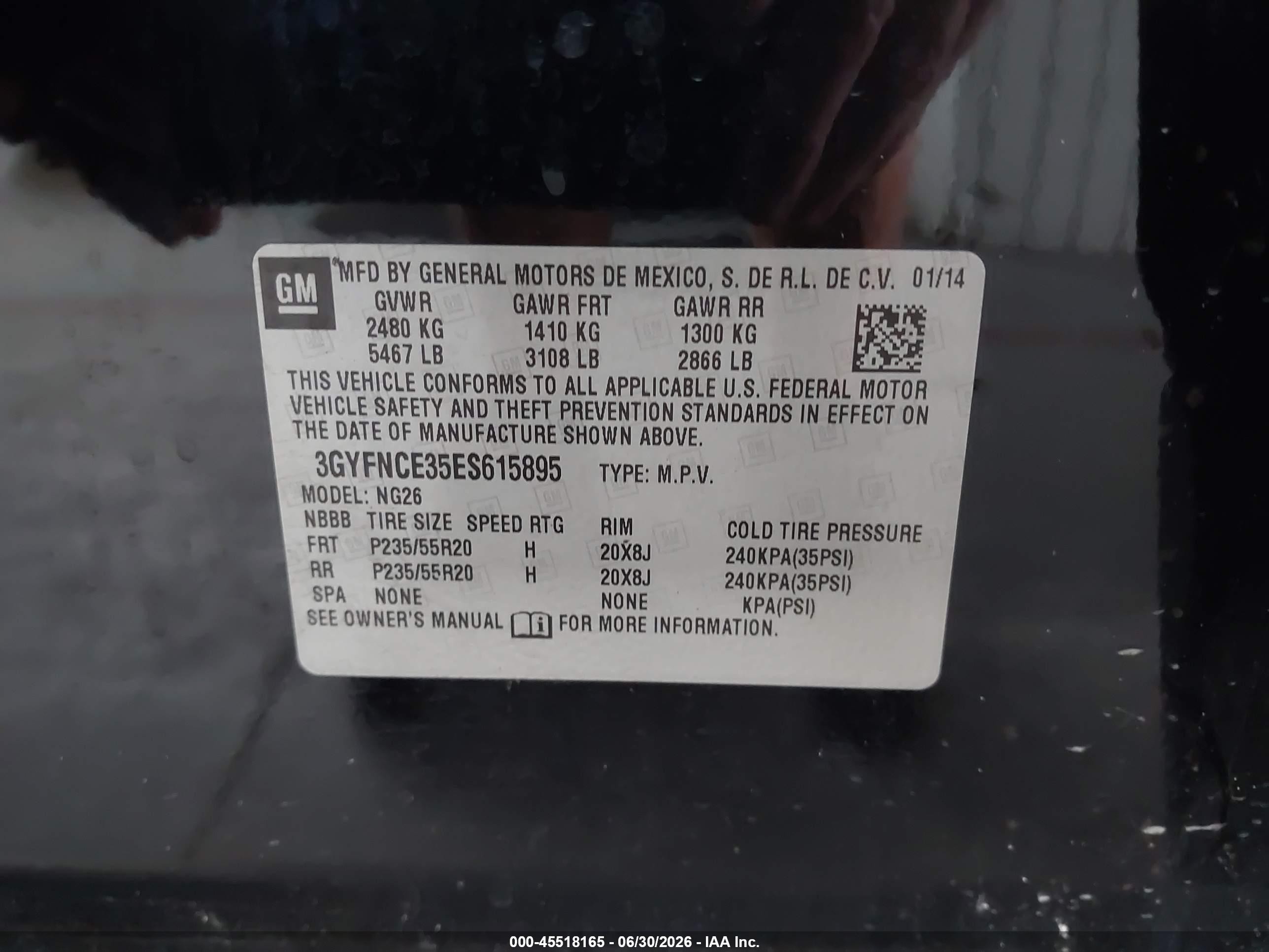 2014 Cadillac Srx Performance Collection Black vin: 3GYFNCE35ES615895