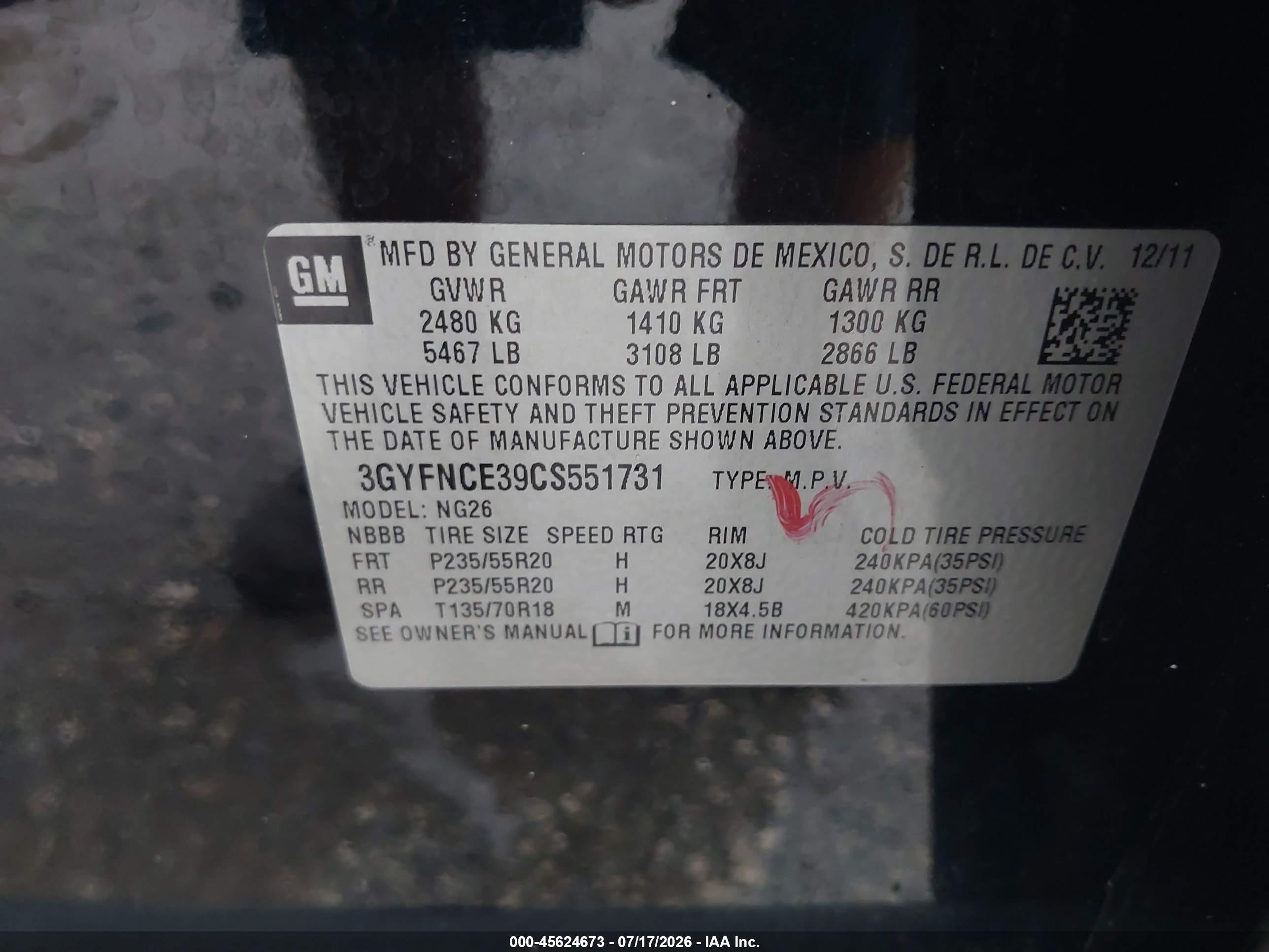 2012 Cadillac Srx Premium Collection Black vin: 3GYFNCE39CS551731