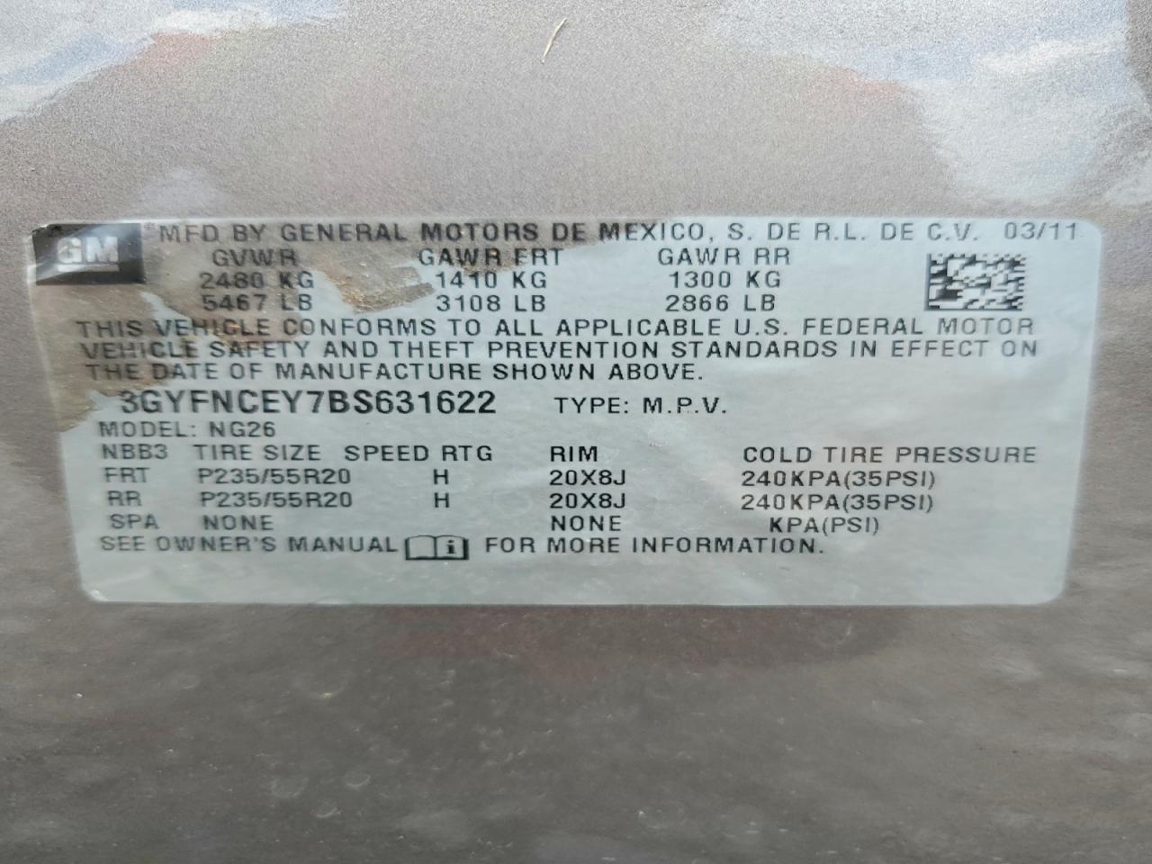 2011 Cadillac Srx Premium Collection Brown vin: 3GYFNCEY7BS631622