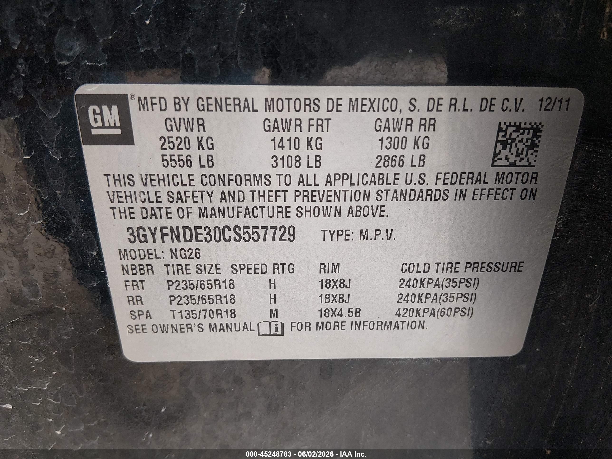 2012 Cadillac Srx Luxury Collection Black vin: 3GYFNDE30CS557729
