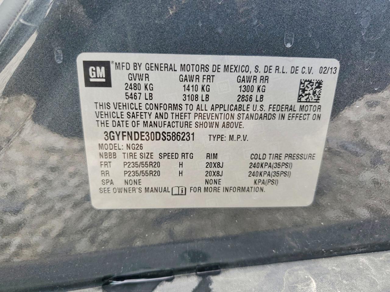 2013 Cadillac Srx Performance Collection Gray vin: 3GYFNDE30DS586231