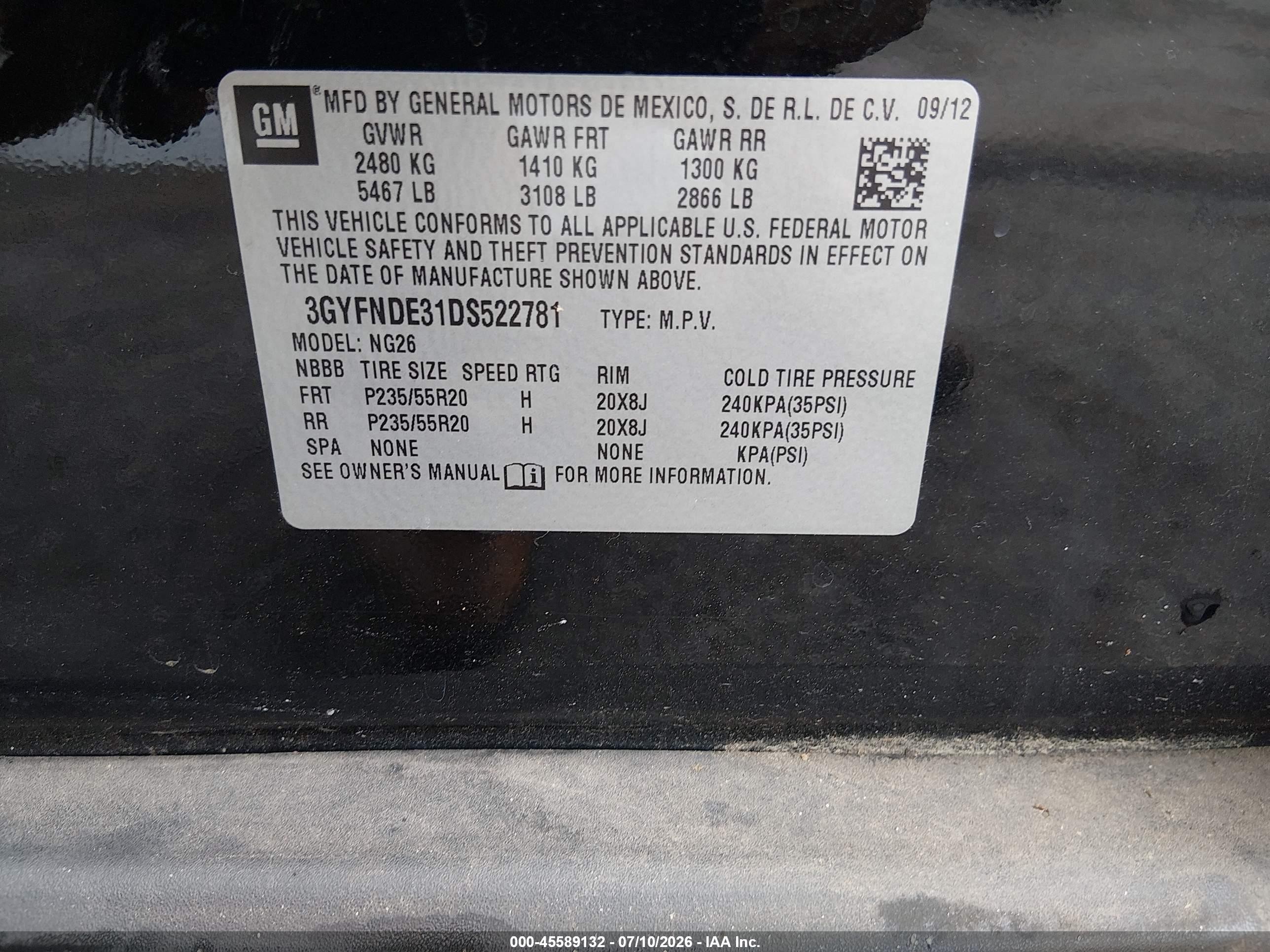 2013 Cadillac Srx Performance Collection Черный vin: 3GYFNDE31DS522781