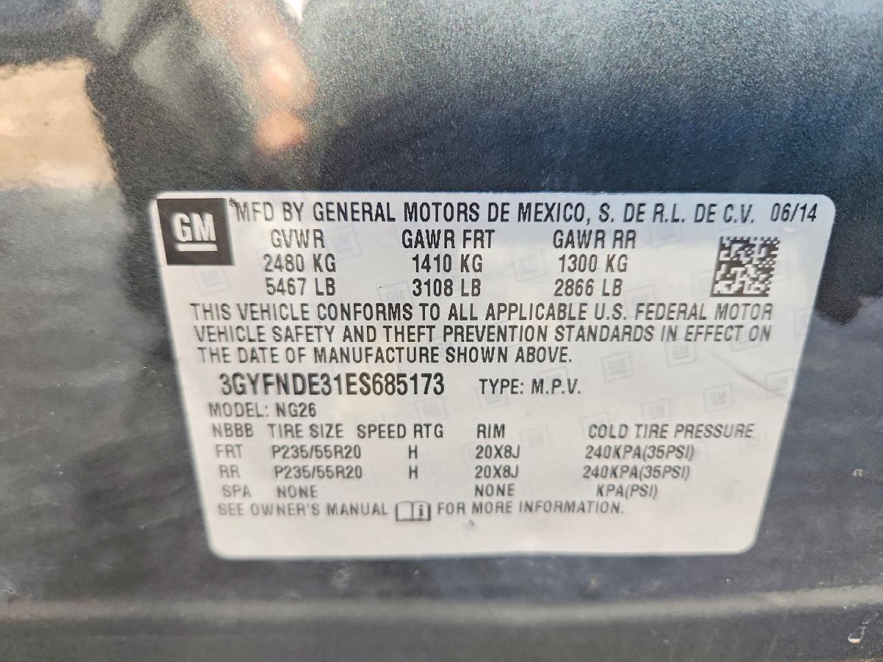 2014 Cadillac Srx Premium Collection Charcoal vin: 3GYFNDE31ES685173