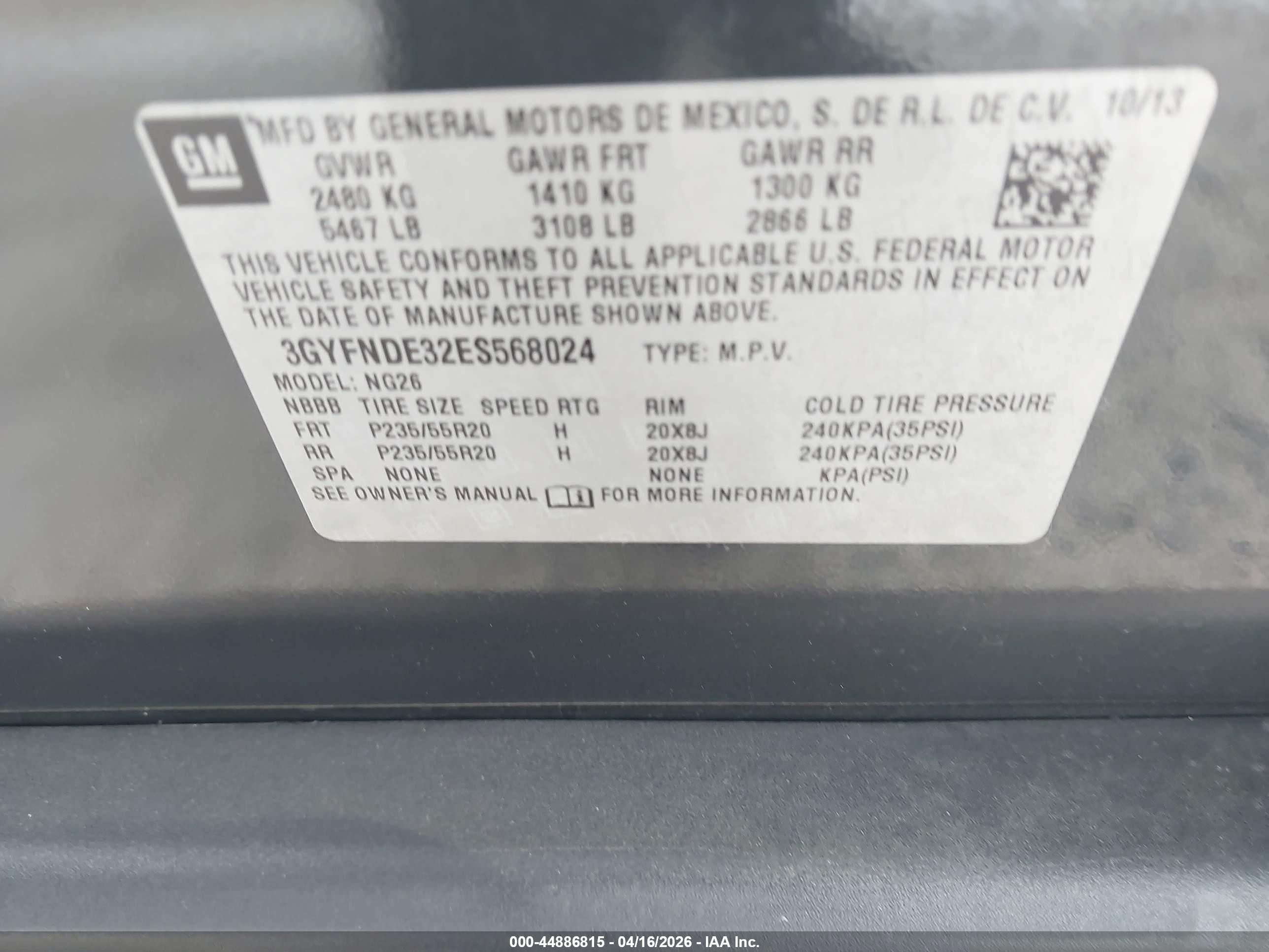 2014 Cadillac Srx Premium Collection Gray vin: 3GYFNDE32ES568024
