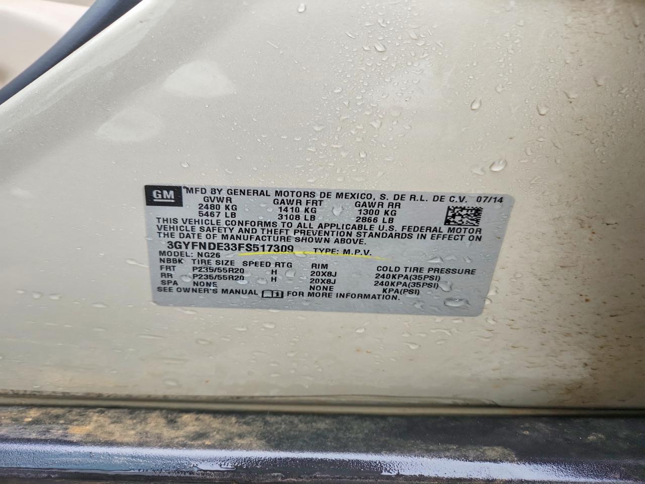 2015 Cadillac Srx Premium Collection Beige vin: 3GYFNDE33FS517309