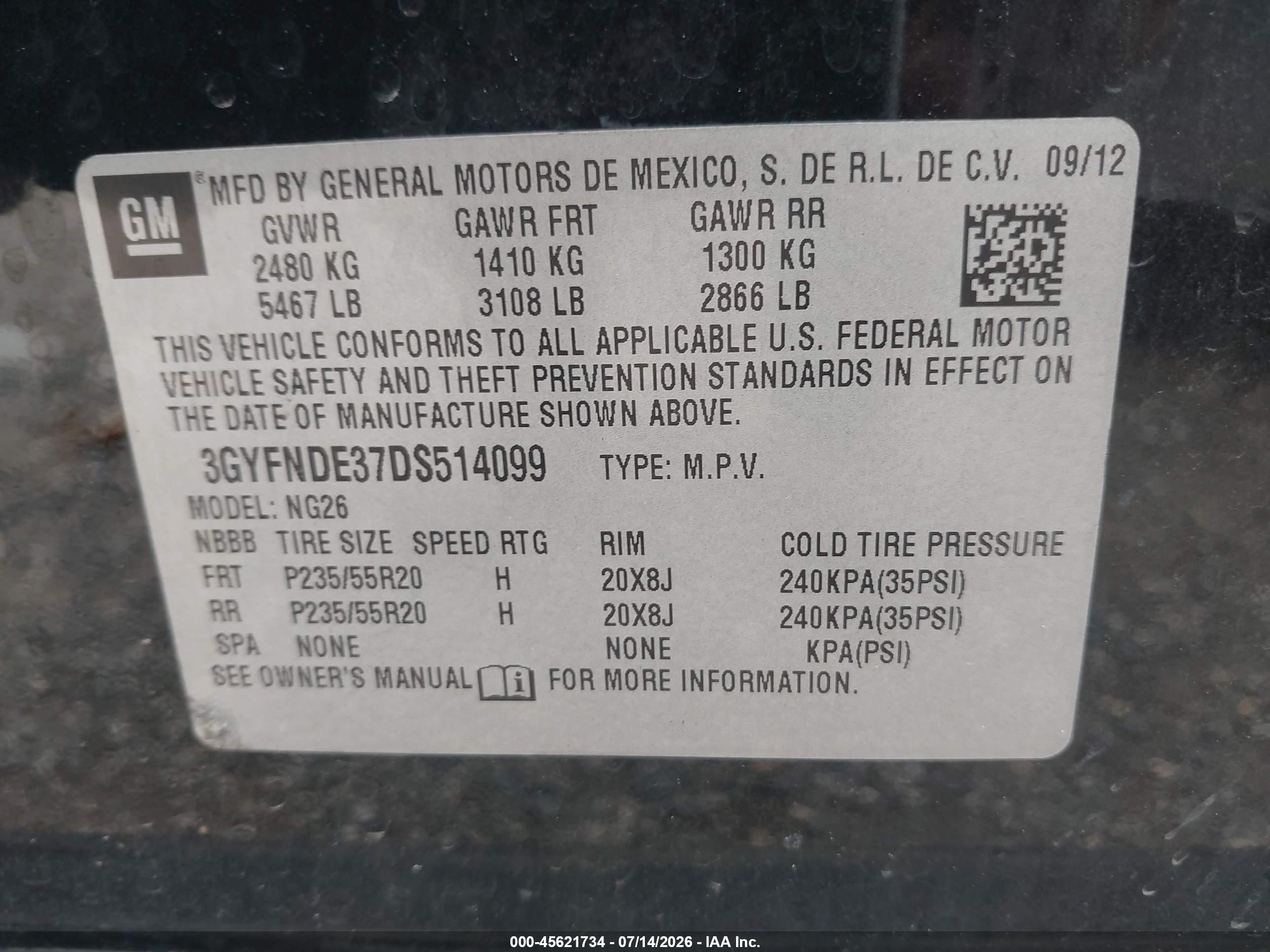 2013 Cadillac Srx Performance Collection Black vin: 3GYFNDE37DS514099