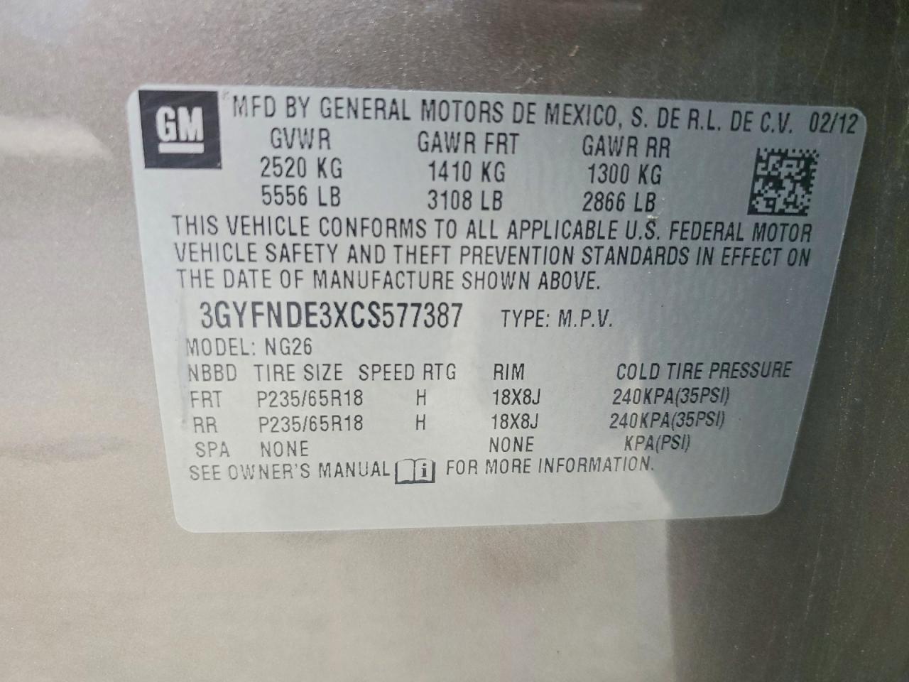2012 Cadillac Srx Luxury Collection Brown vin: 3GYFNDE3XCS577387