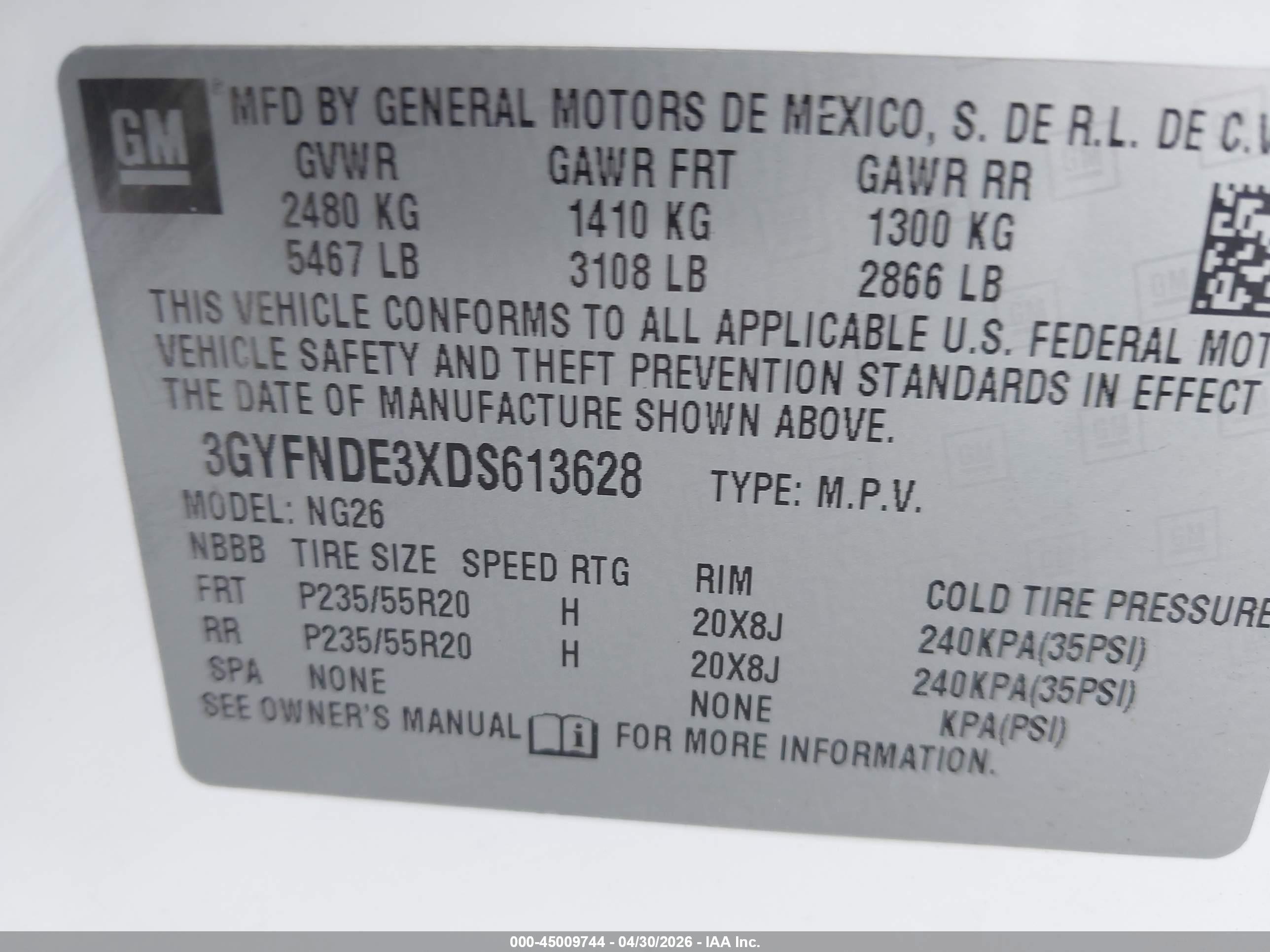 2013 Cadillac Srx Performance Collection White vin: 3GYFNDE3XDS613628