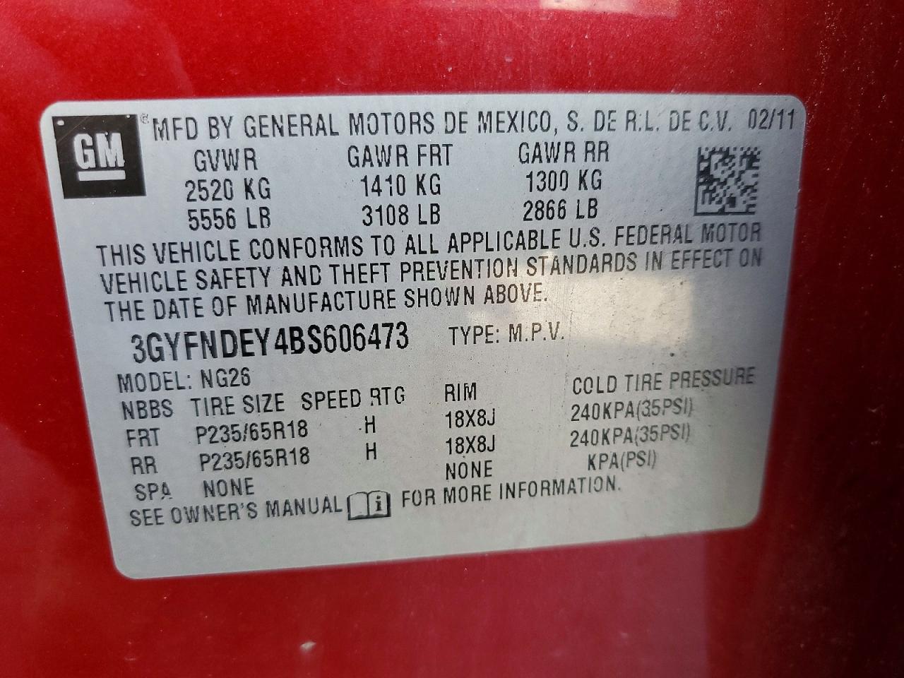 2011 Cadillac Srx Luxury Collection Red vin: 3GYFNDEY4BS606473