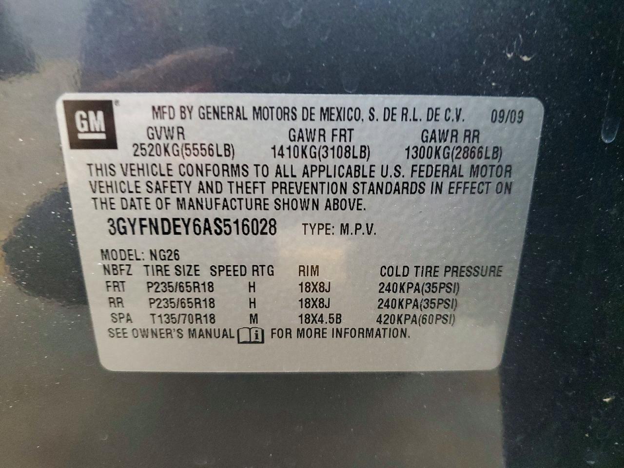 2010 Cadillac Srx Luxury Collection Blue vin: 3GYFNDEY6AS516028
