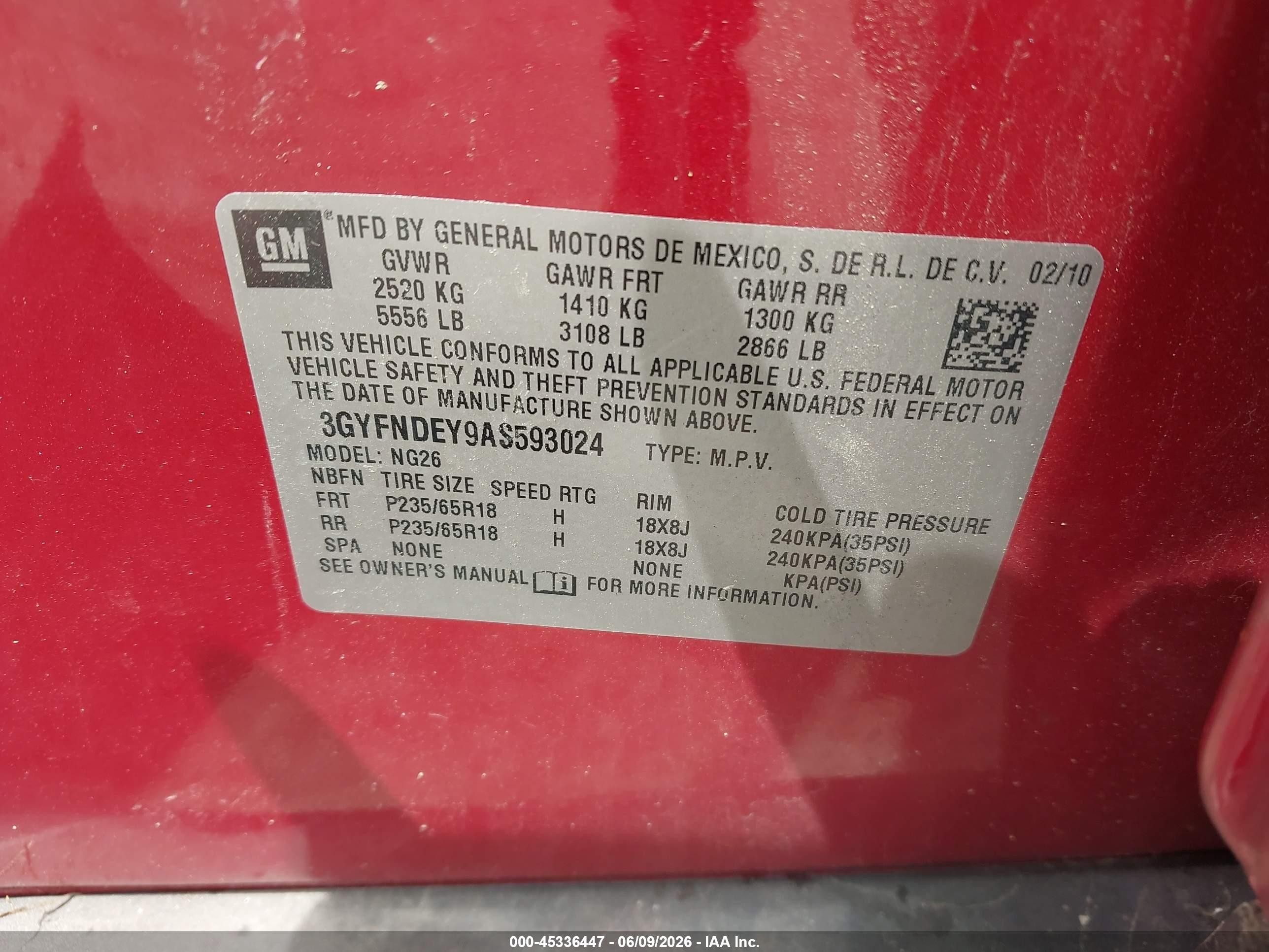 2010 Cadillac Srx Luxury Collection Red vin: 3GYFNDEY9AS593024