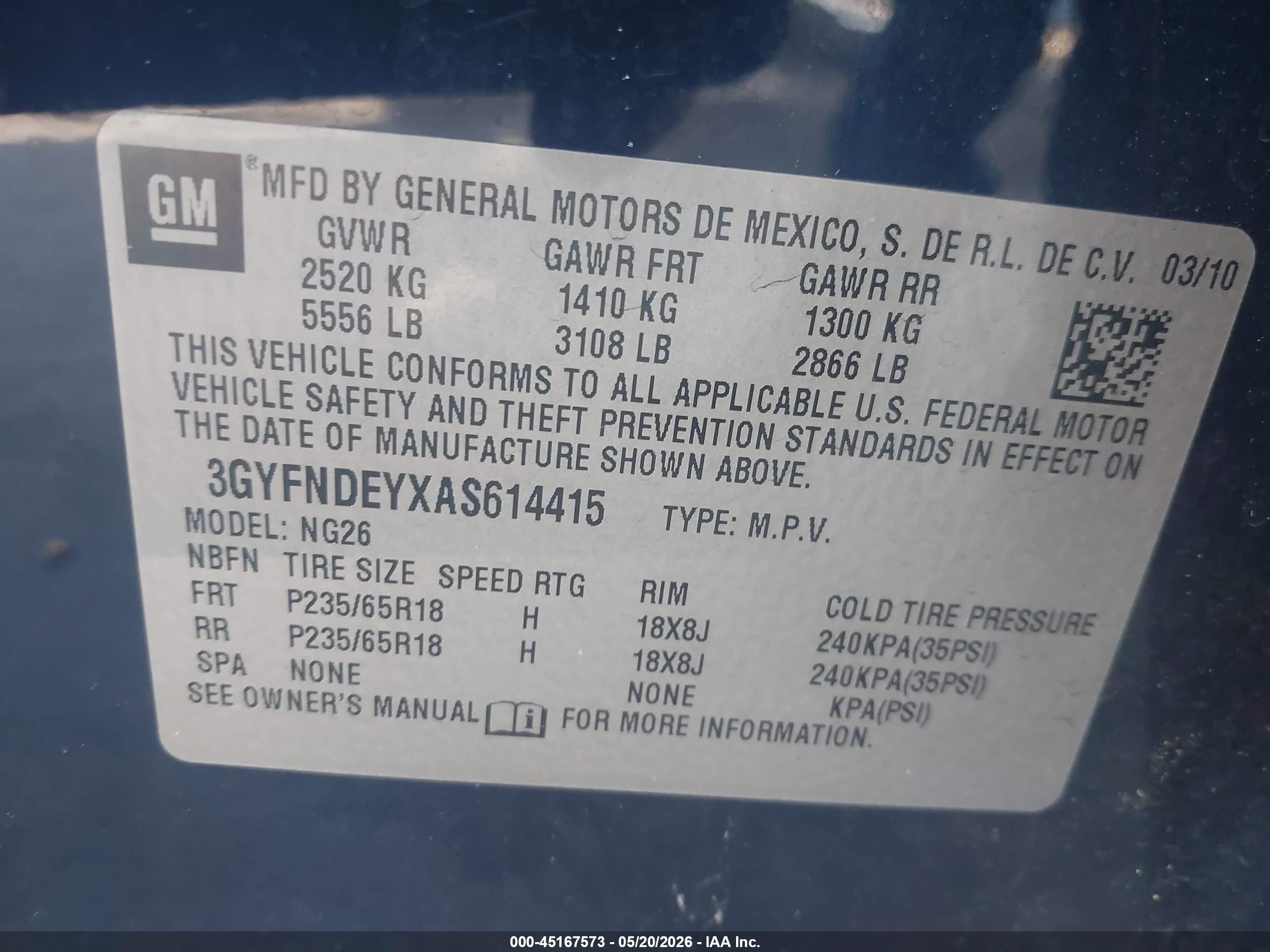 2010 Cadillac Srx Luxury Collection Blue vin: 3GYFNDEYXAS614415