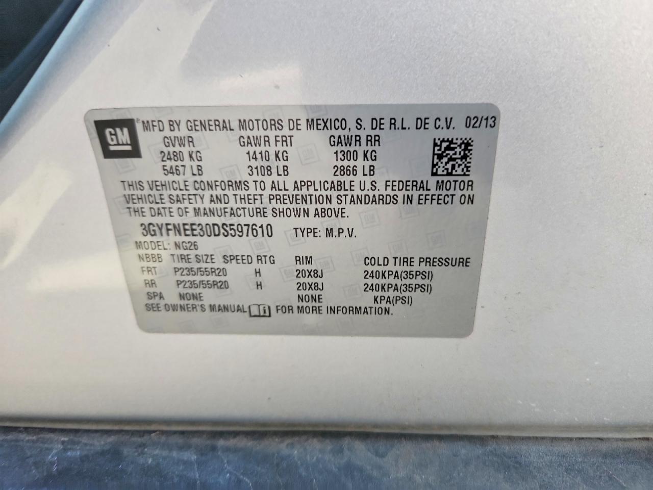 2013 Cadillac Srx Premium Collection Silver vin: 3GYFNEE30DS597610