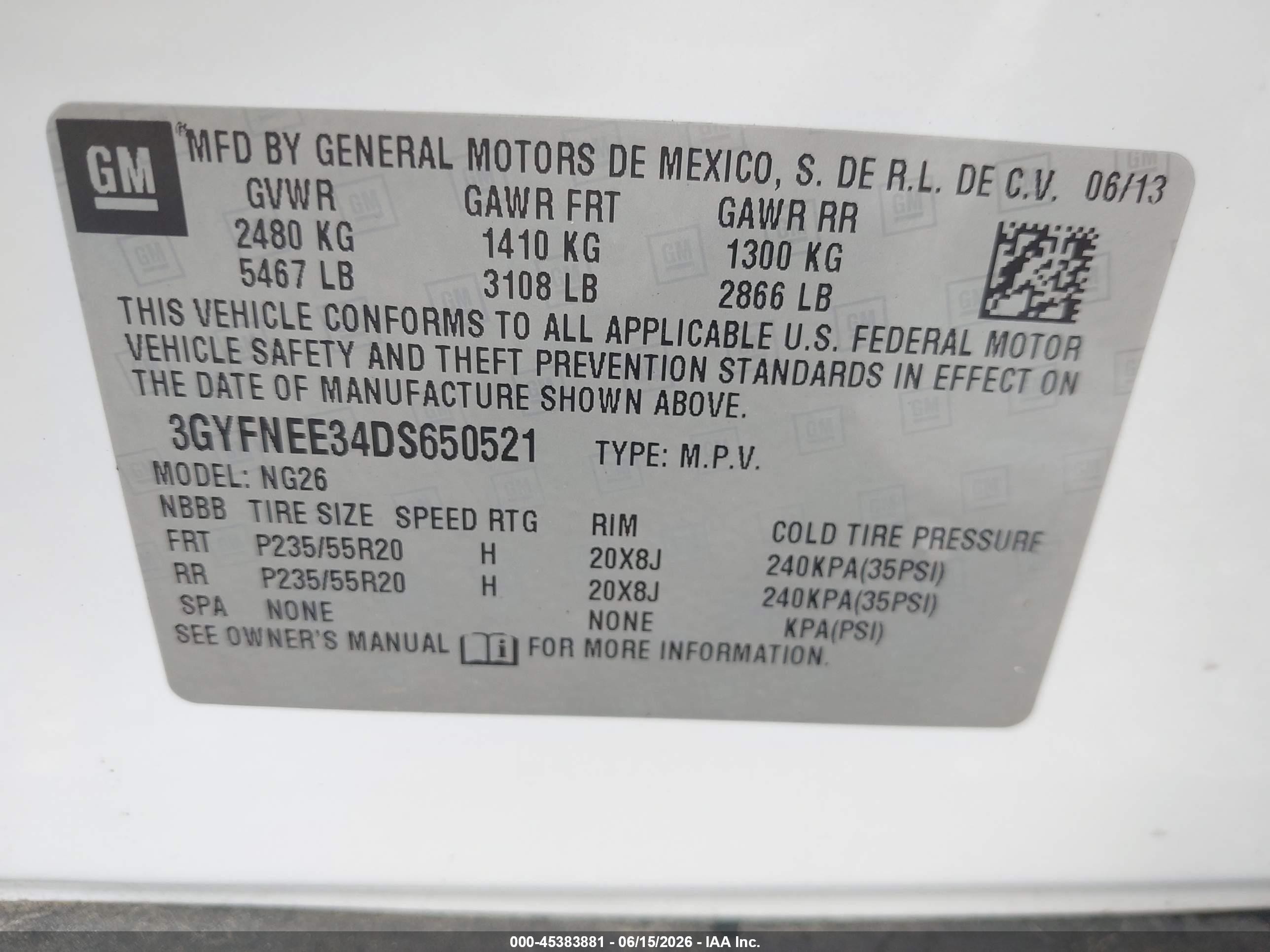2013 Cadillac Srx Premium Collection White vin: 3GYFNEE34DS650521
