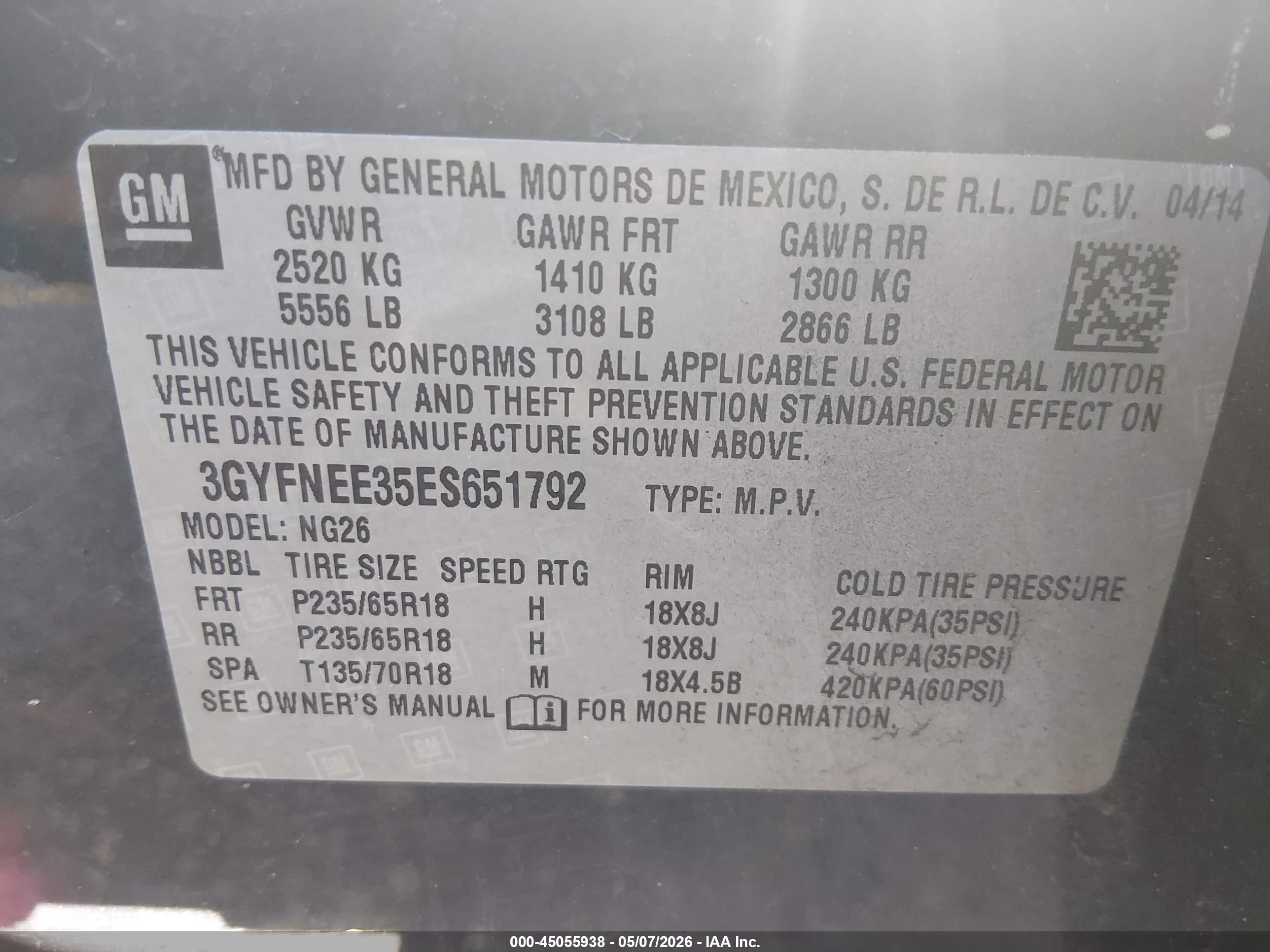 2014 Cadillac Srx Luxury Collection Gray vin: 3GYFNEE35ES651792