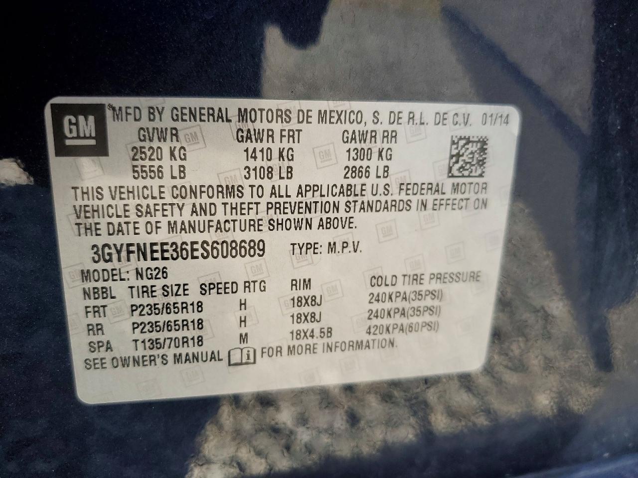 2014 Cadillac Srx Luxury Collection Charcoal vin: 3GYFNEE36ES608689