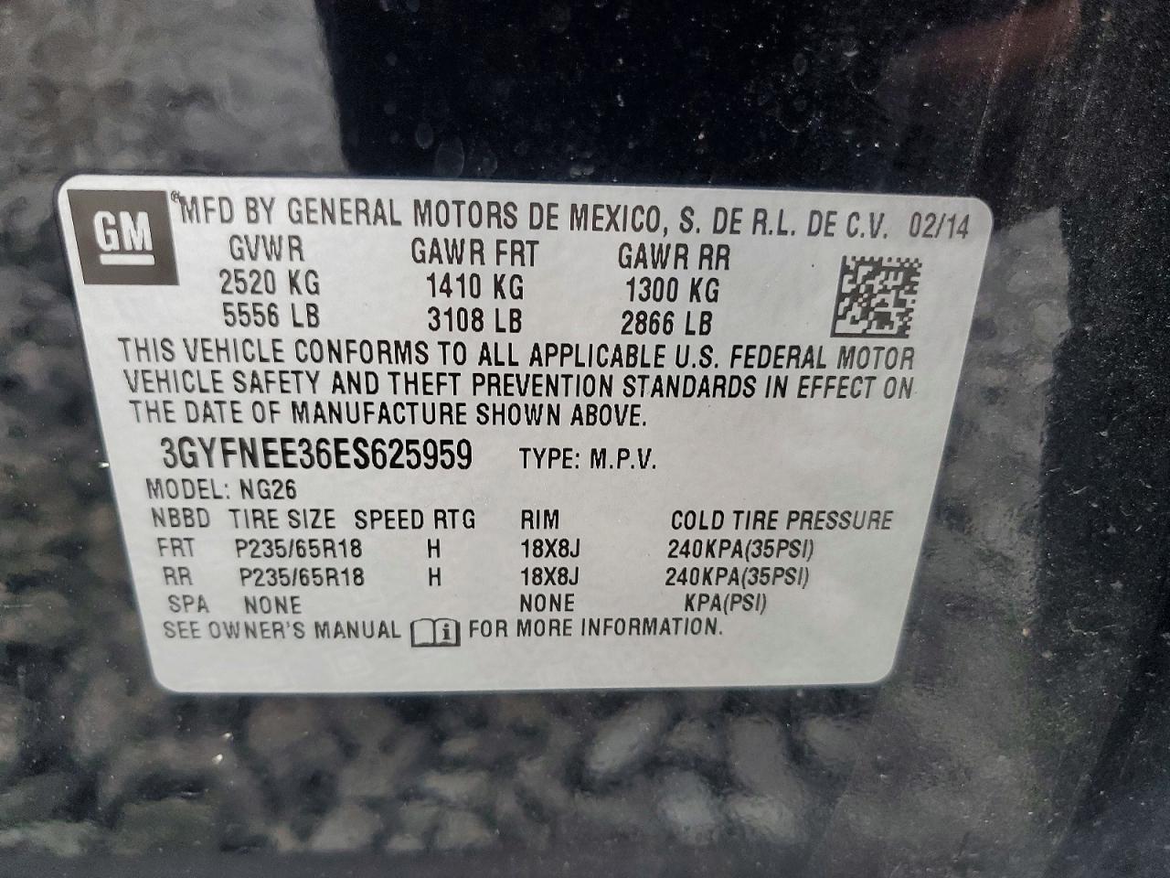 2014 Cadillac Srx Luxury Collection Black vin: 3GYFNEE36ES625959