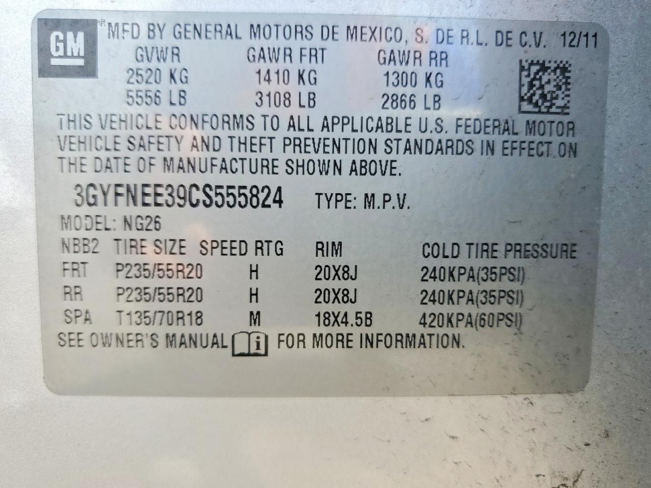 2012 Cadillac Srx Performance Collection Silver vin: 3GYFNEE39CS555824