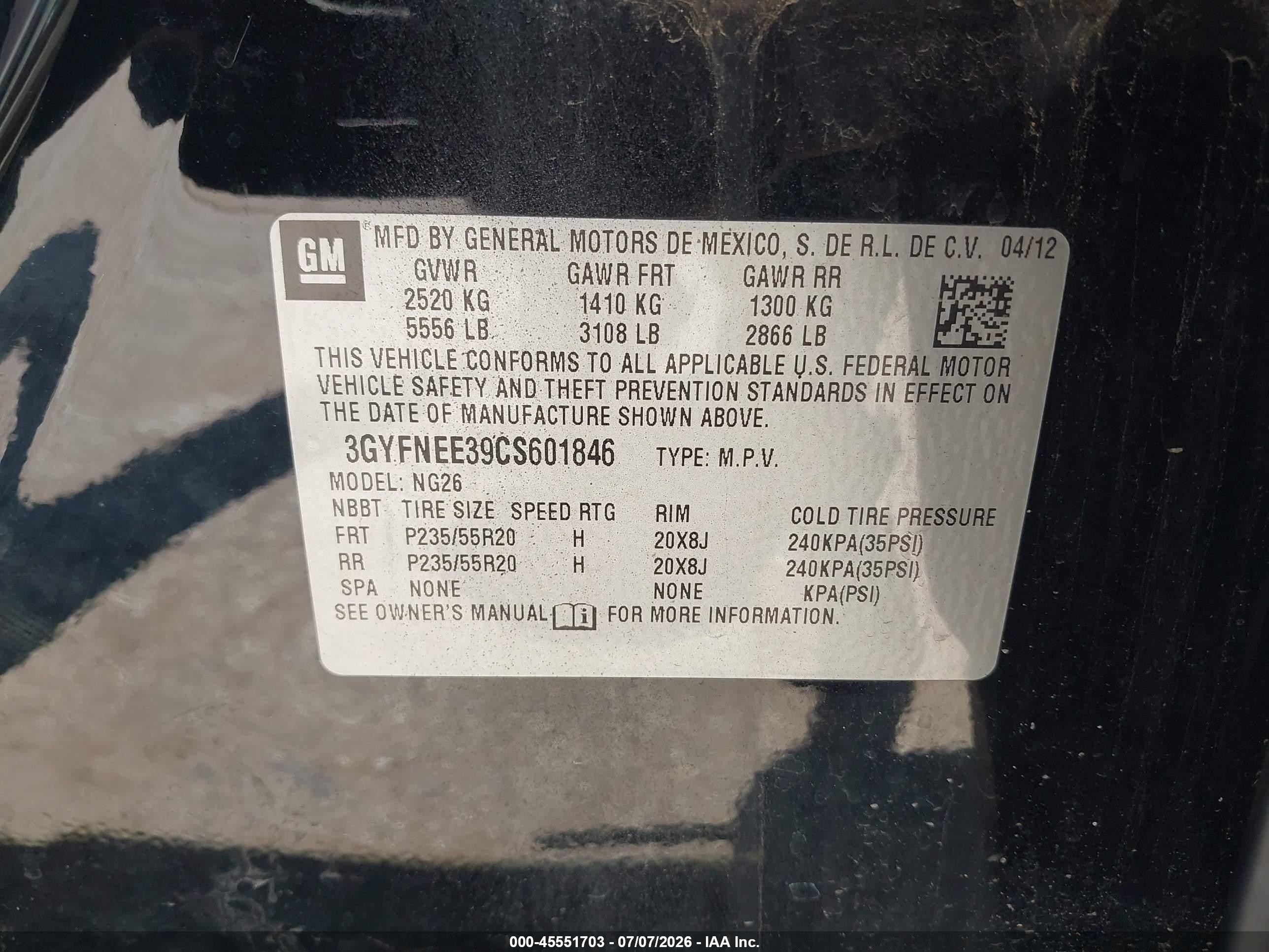 2012 Cadillac Srx Performance Collection Black vin: 3GYFNEE39CS601846