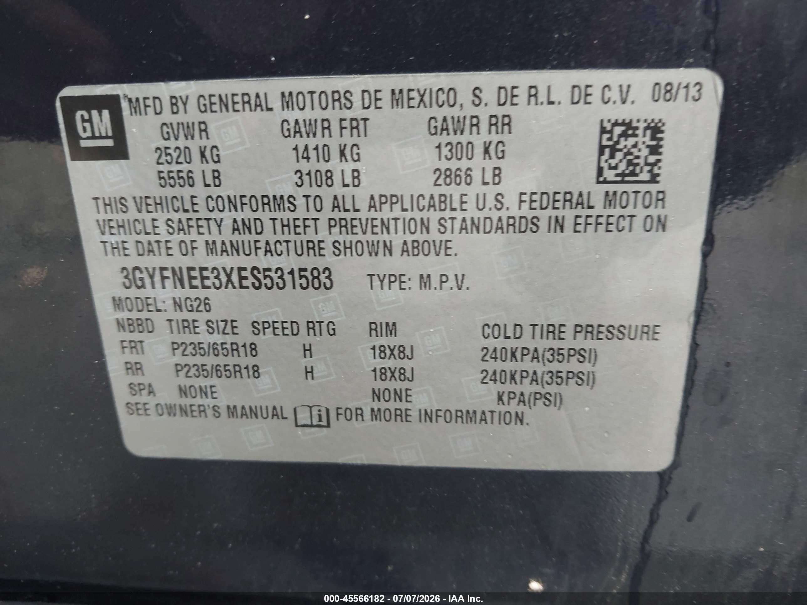 2014 Cadillac Srx Luxury Collection Blue vin: 3GYFNEE3XES531583