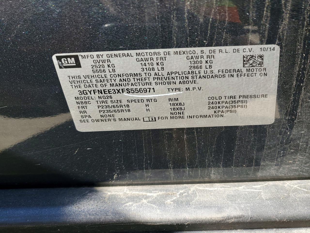 2015 Cadillac Srx Luxury Collection Charcoal vin: 3GYFNEE3XFS556971