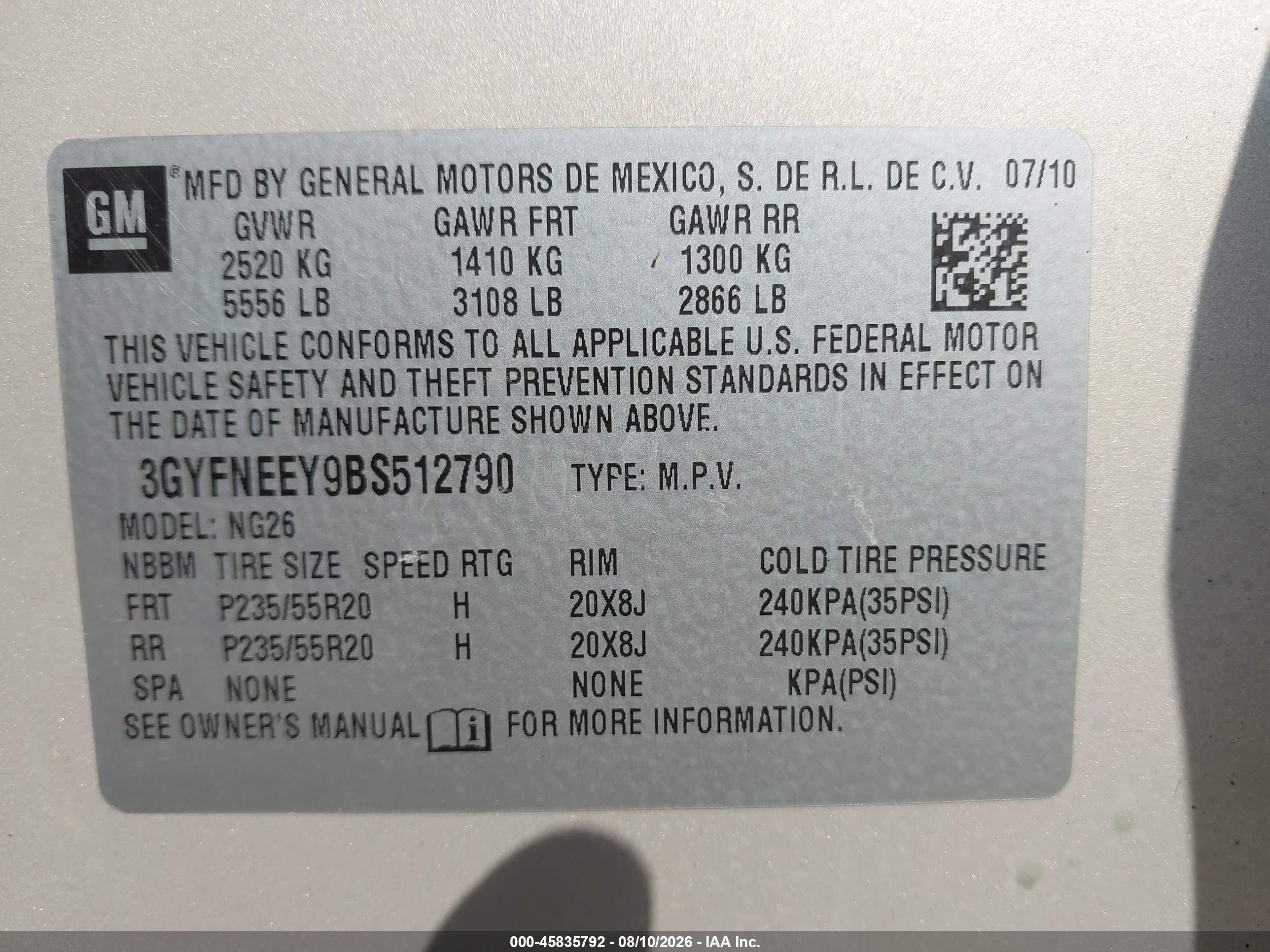 2011 Cadillac Srx Performance Collection Gold vin: 3GYFNEEY9BS512790