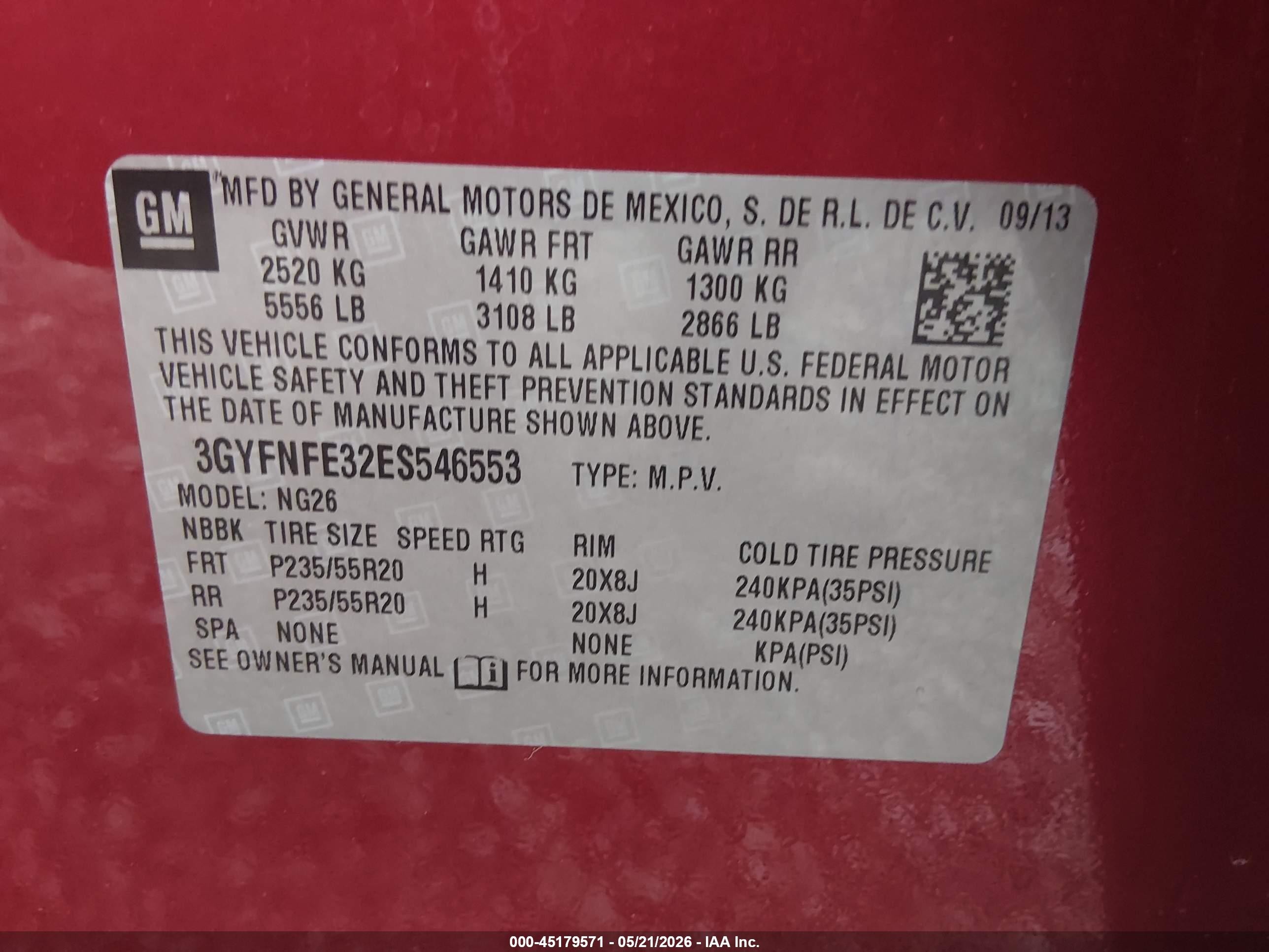 2014 Cadillac Srx Performance Collection Красный vin: 3GYFNFE32ES546553