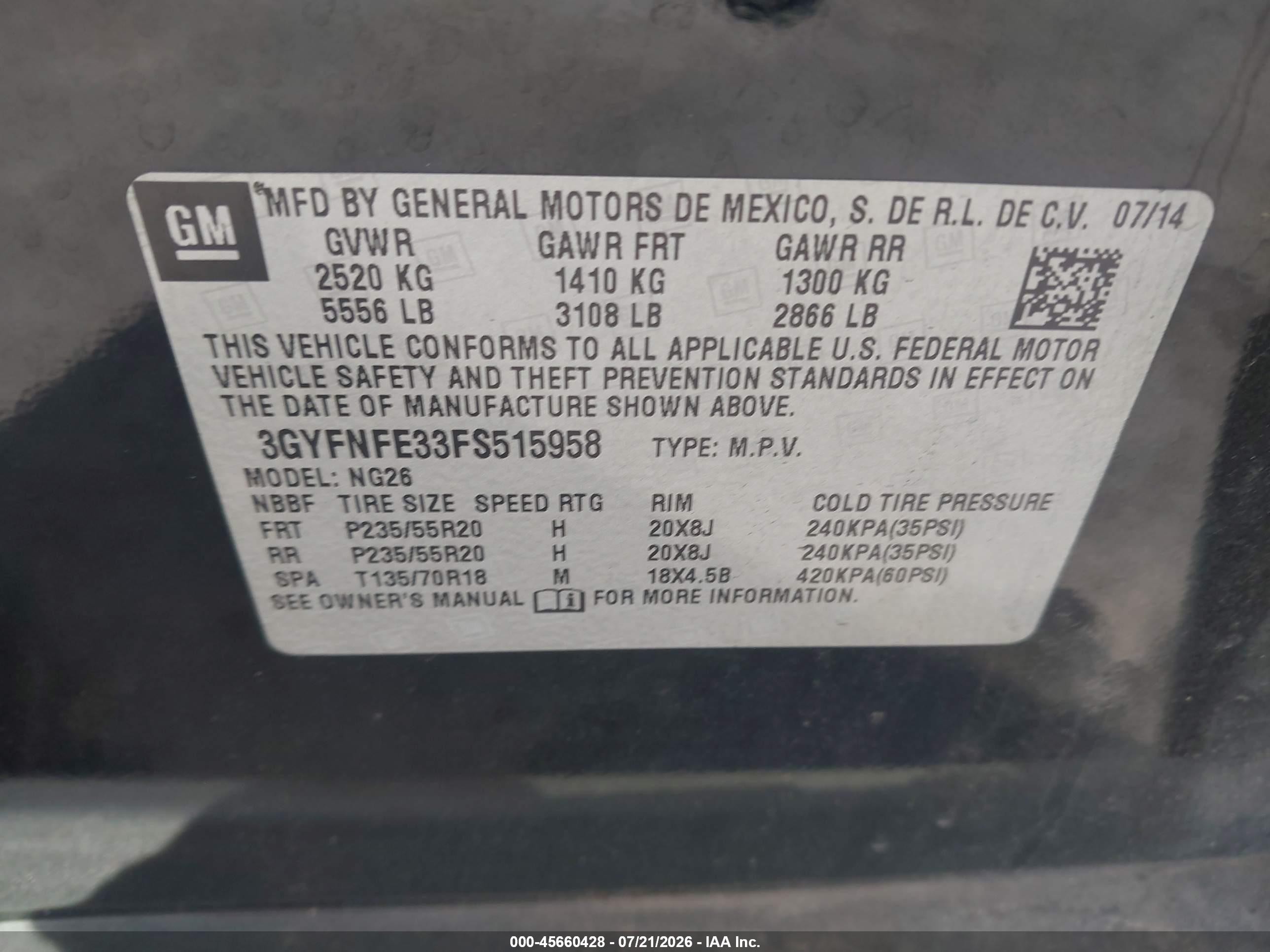 2015 Cadillac Srx Performance Collection Черный vin: 3GYFNFE33FS515958