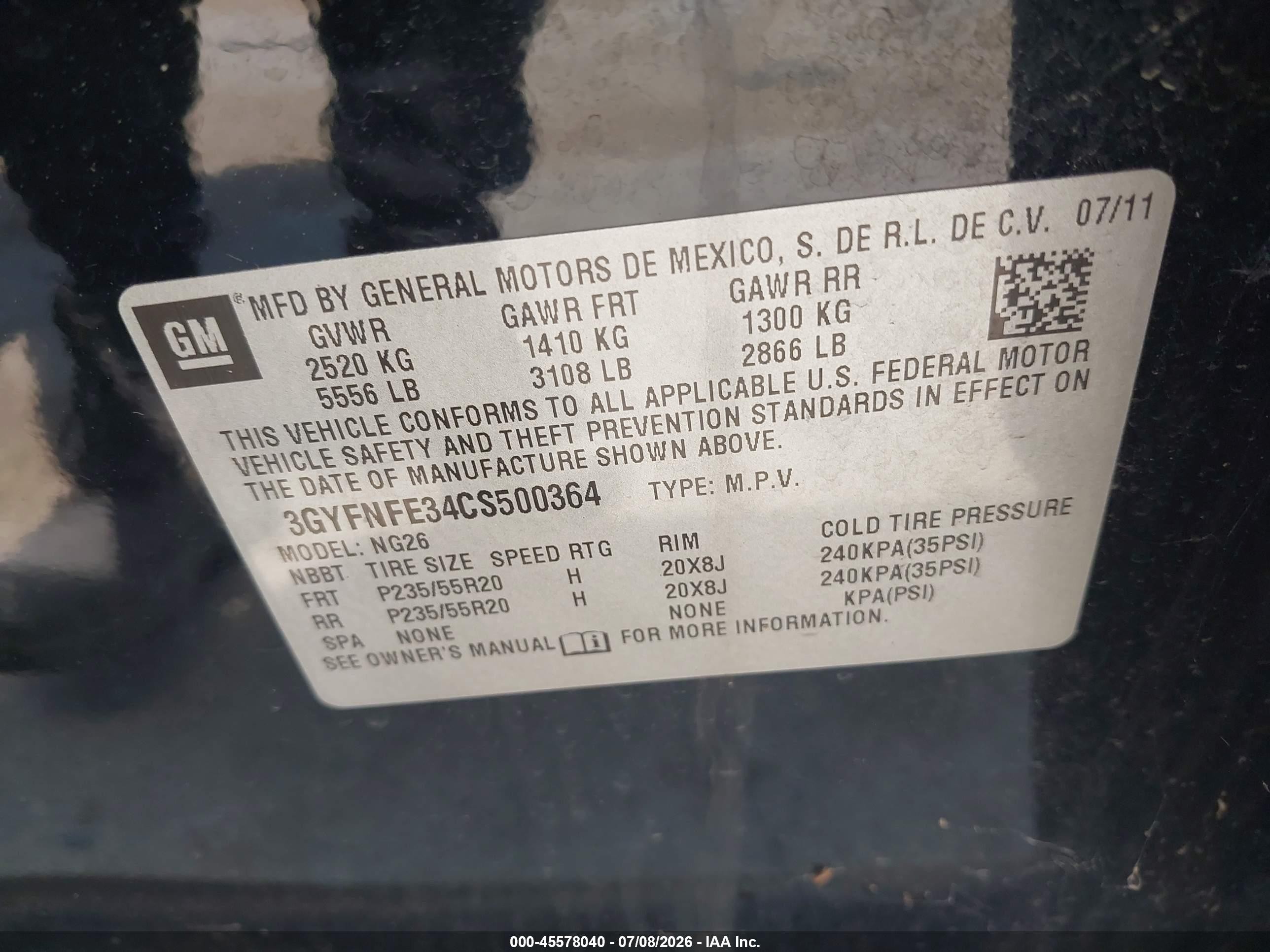 2012 Cadillac Srx Premium Collection Black vin: 3GYFNFE34CS500364