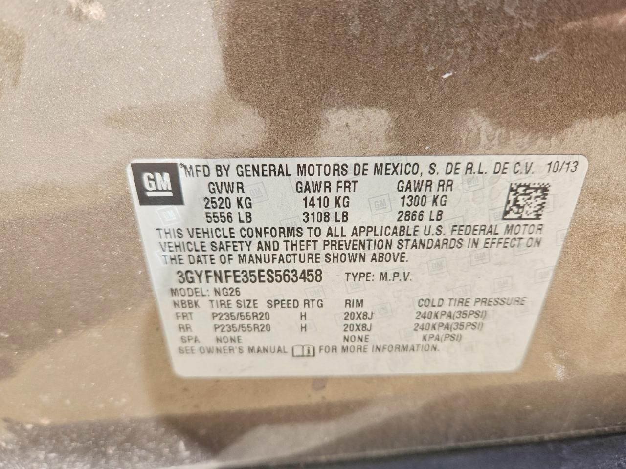 2014 Cadillac Srx Performance Collection Brown vin: 3GYFNFE35ES563458