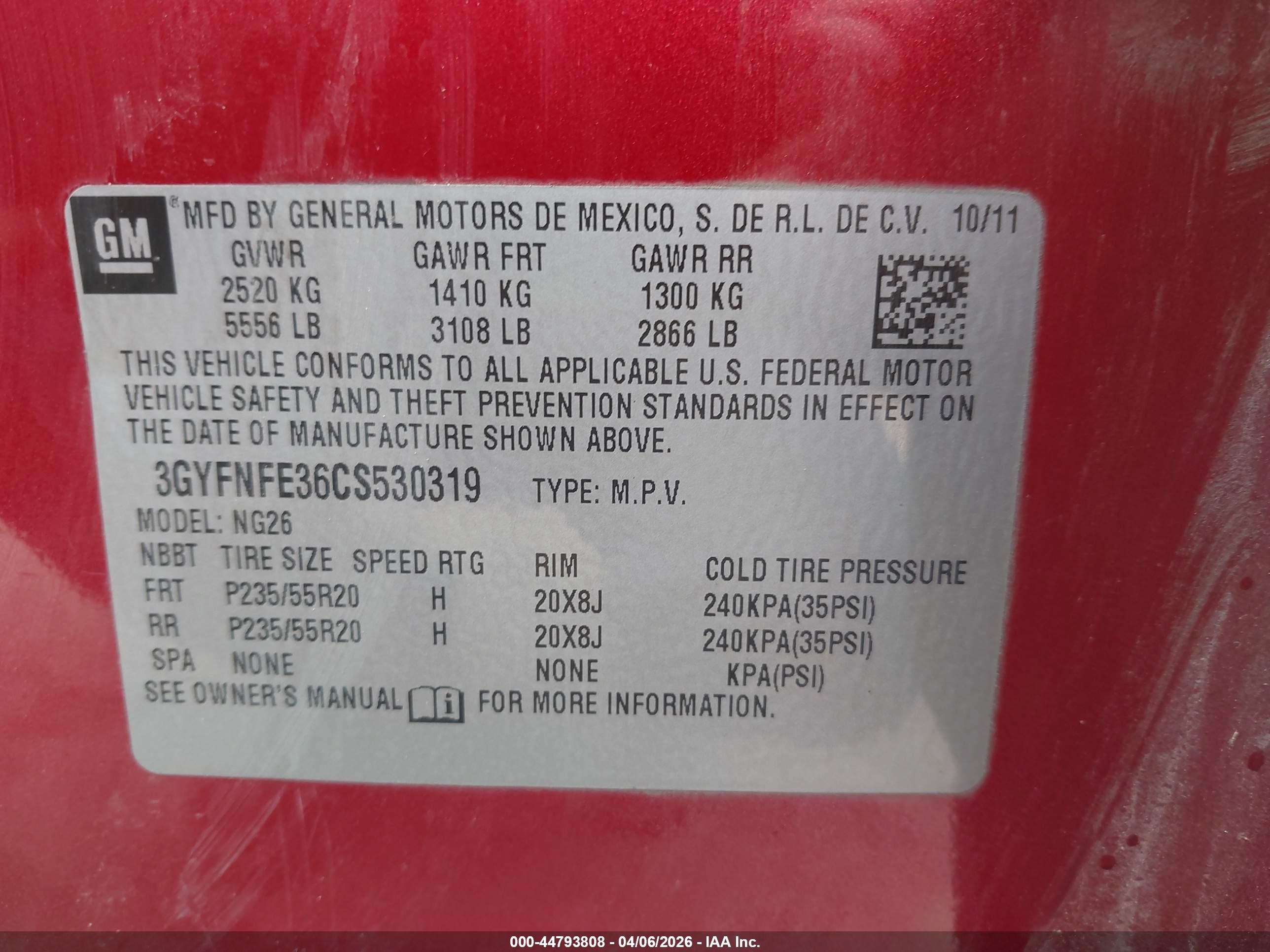 2012 Cadillac Srx Premium Collection Red vin: 3GYFNFE36CS530319