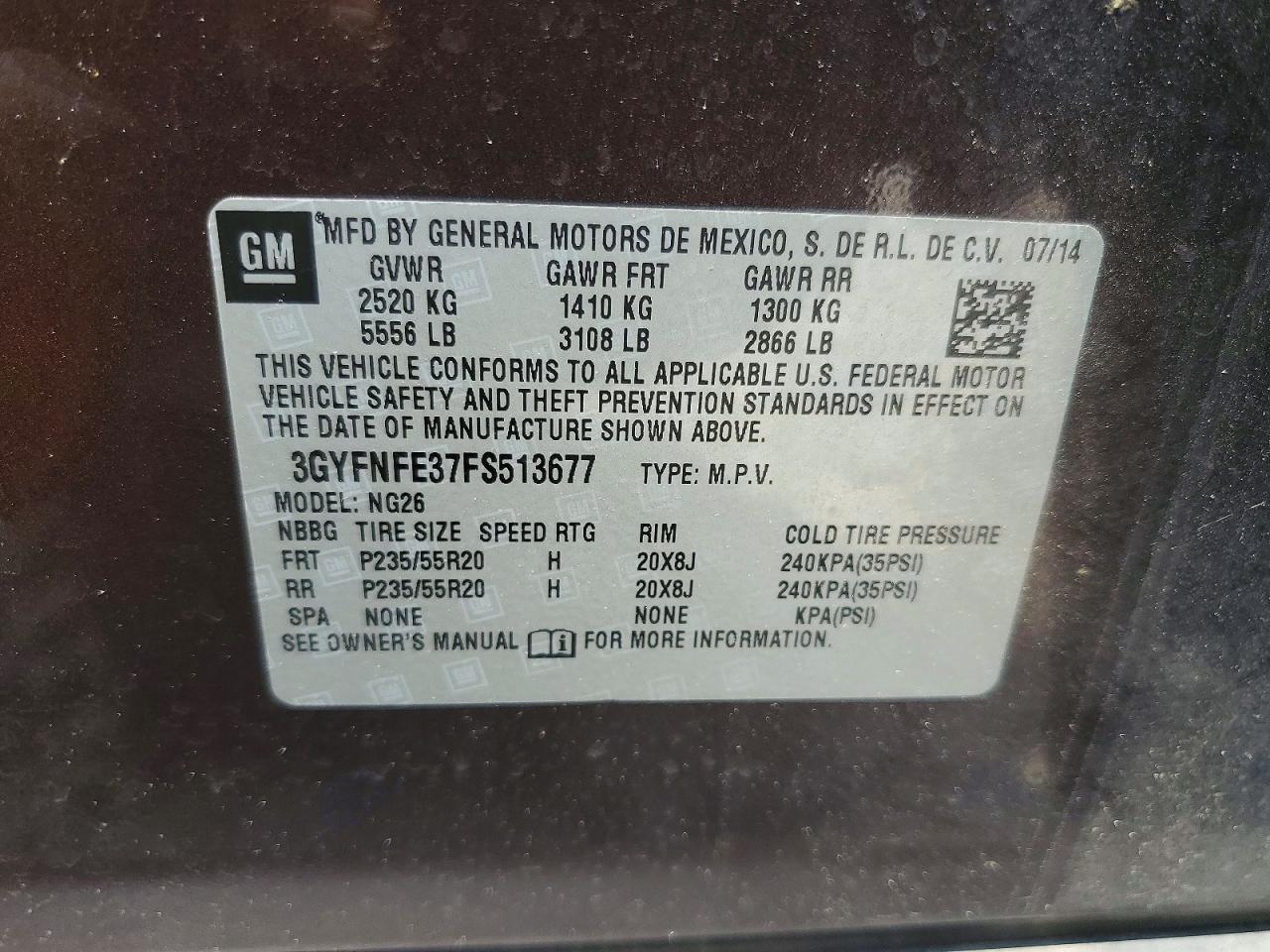 2015 Cadillac Srx Performance Collection Brown vin: 3GYFNFE37FS513677