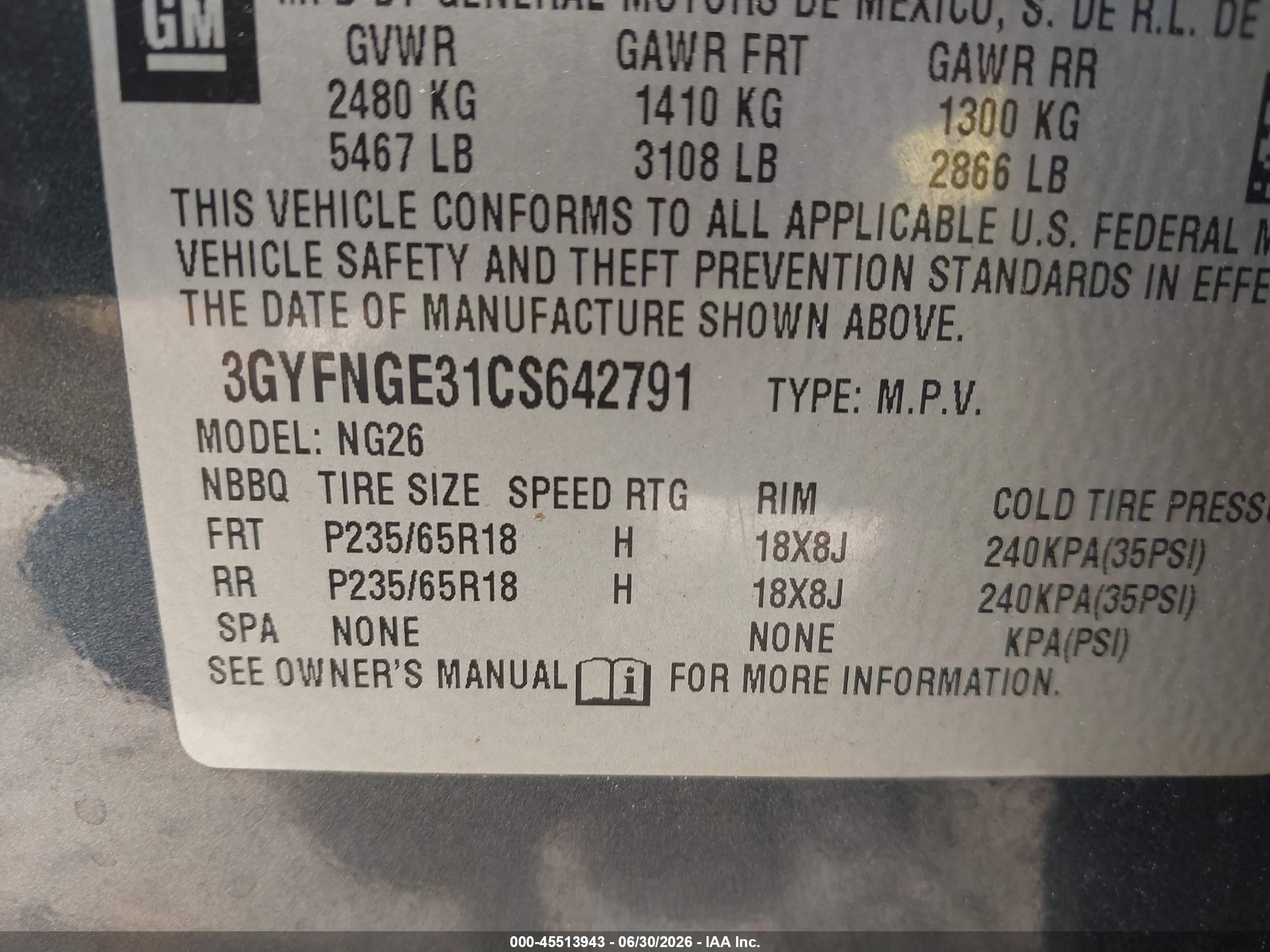 2012 Cadillac Srx Standard Серый vin: 3GYFNGE31CS642791