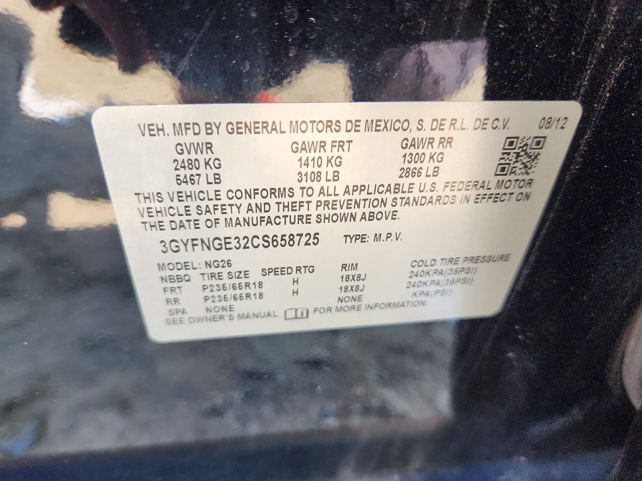 2012 Cadillac Srx Черный vin: 3GYFNGE32CS658725