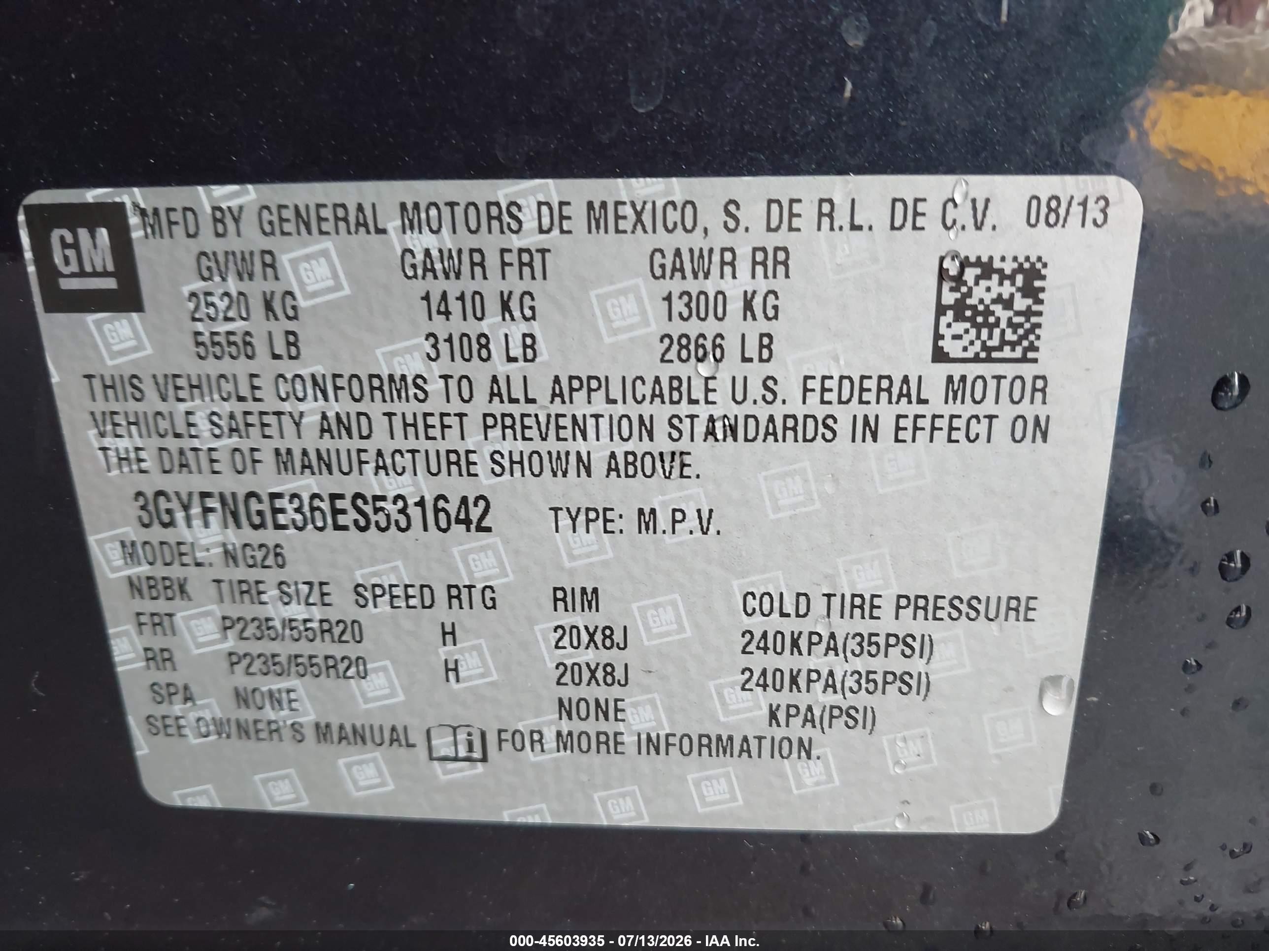 2014 Cadillac Srx Premium Collection Blue vin: 3GYFNGE36ES531642