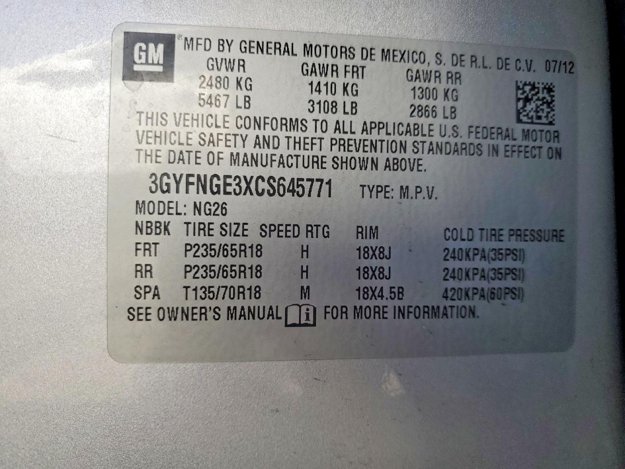 2012 Cadillac Srx Серебряный vin: 3GYFNGE3XCS645771