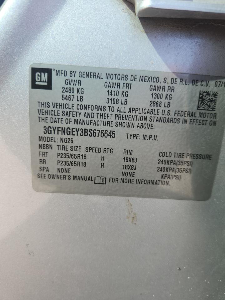2011 Cadillac Srx Silver vin: 3GYFNGEY3BS676645