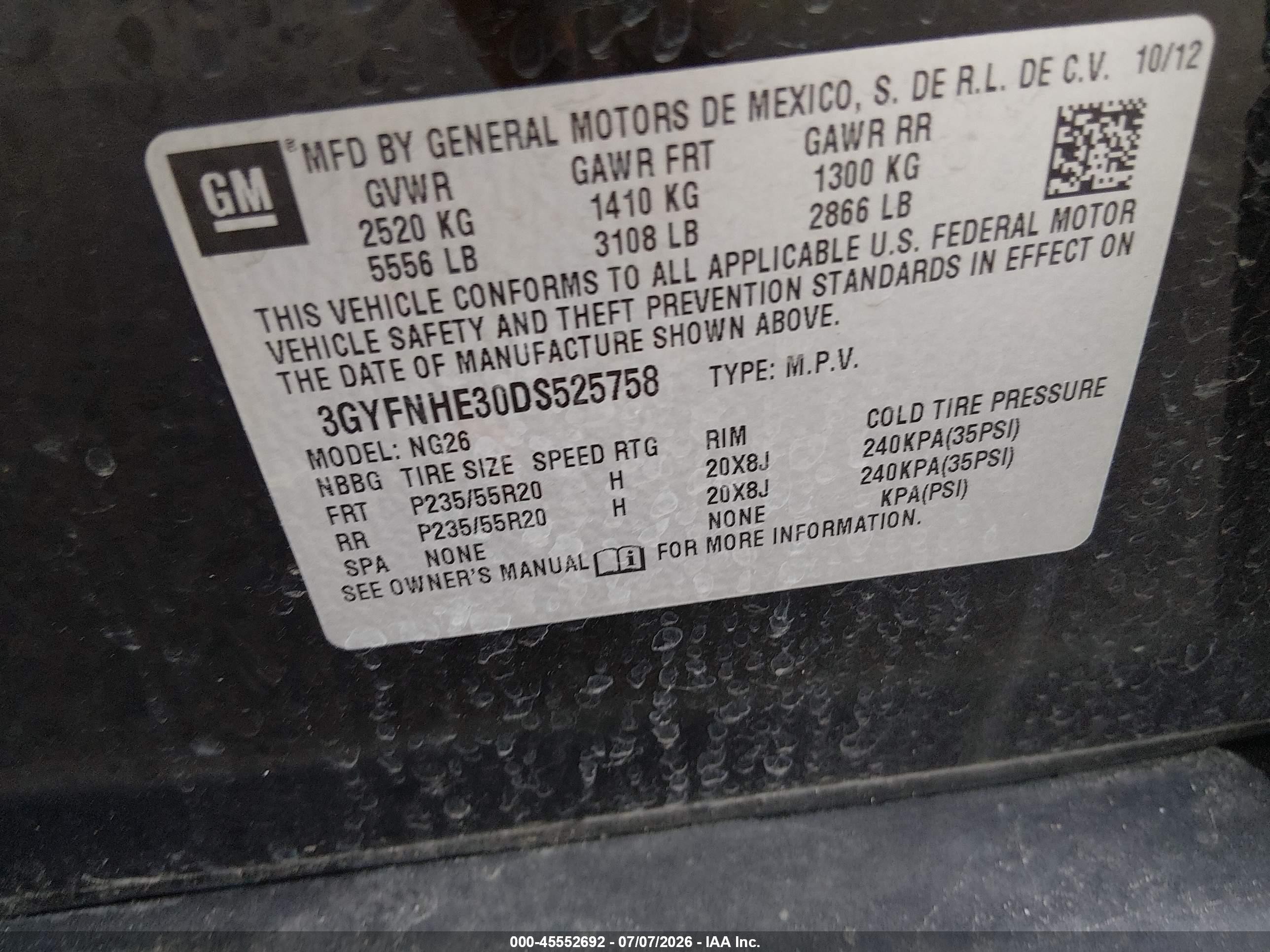 2013 Cadillac Srx Performance Collection Black vin: 3GYFNHE30DS525758