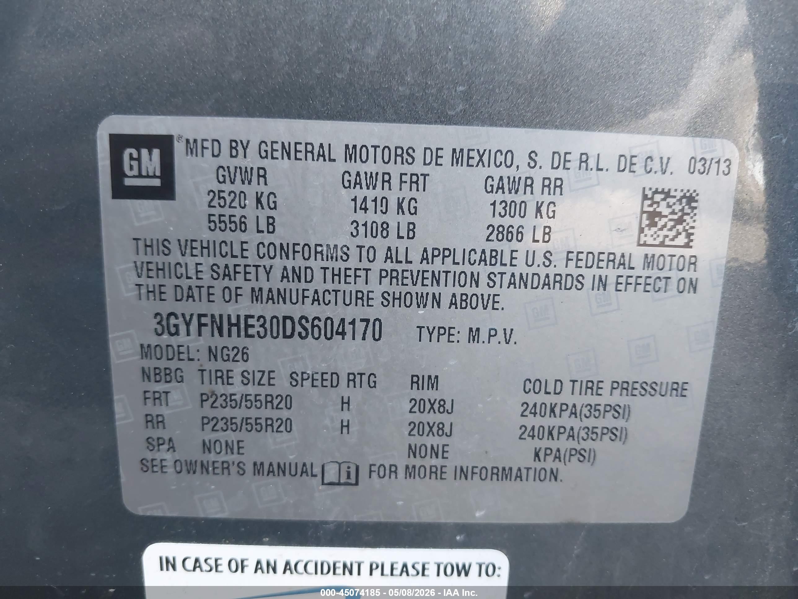 2013 Cadillac Srx Performance Collection Pewter vin: 3GYFNHE30DS604170