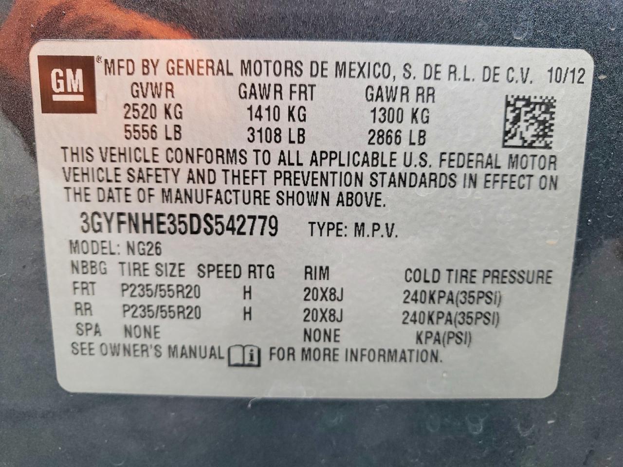 2013 Cadillac Srx Performance Collection Gray vin: 3GYFNHE35DS542779