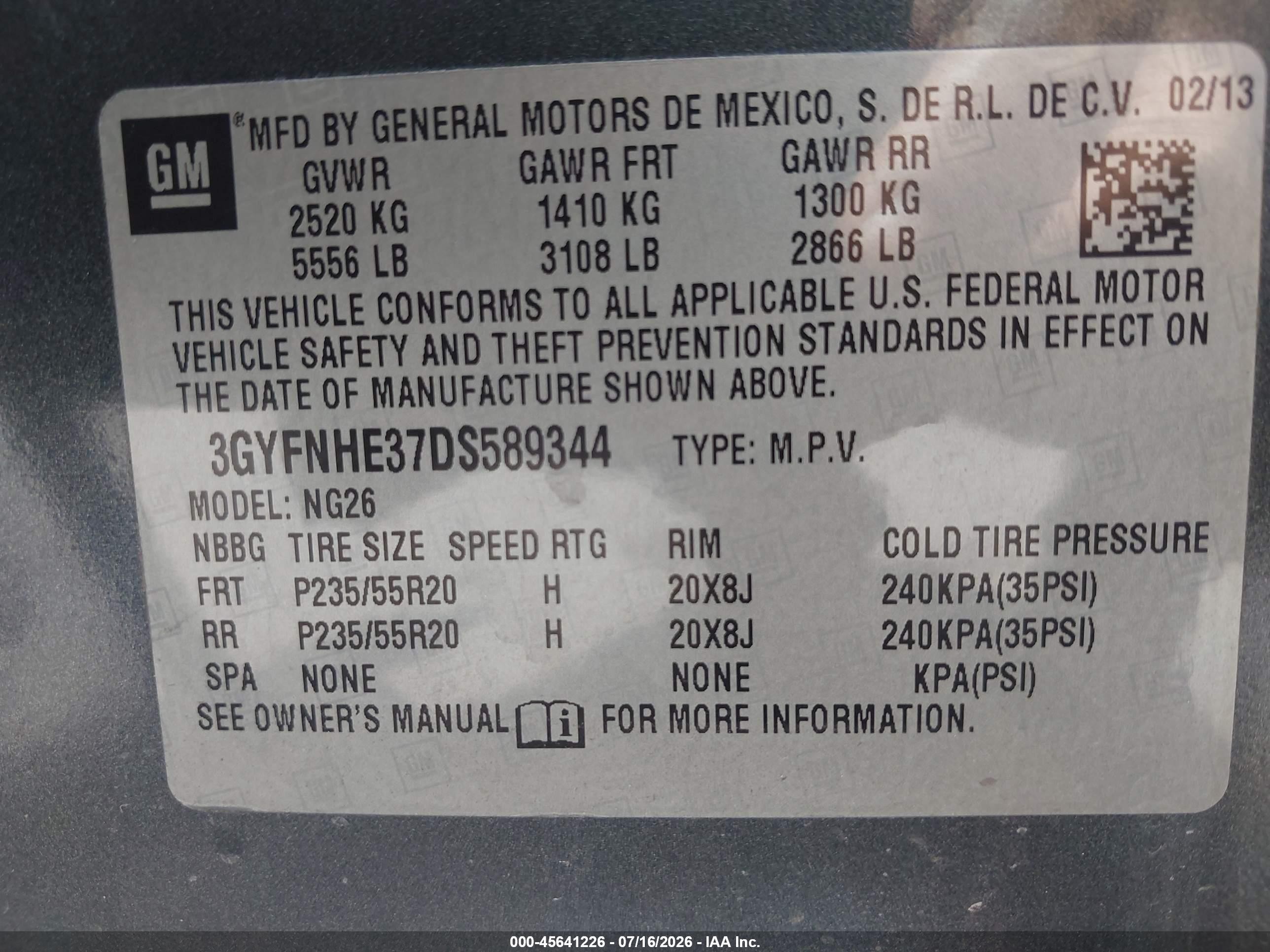 2013 Cadillac Srx Performance Collection Gray vin: 3GYFNHE37DS589344