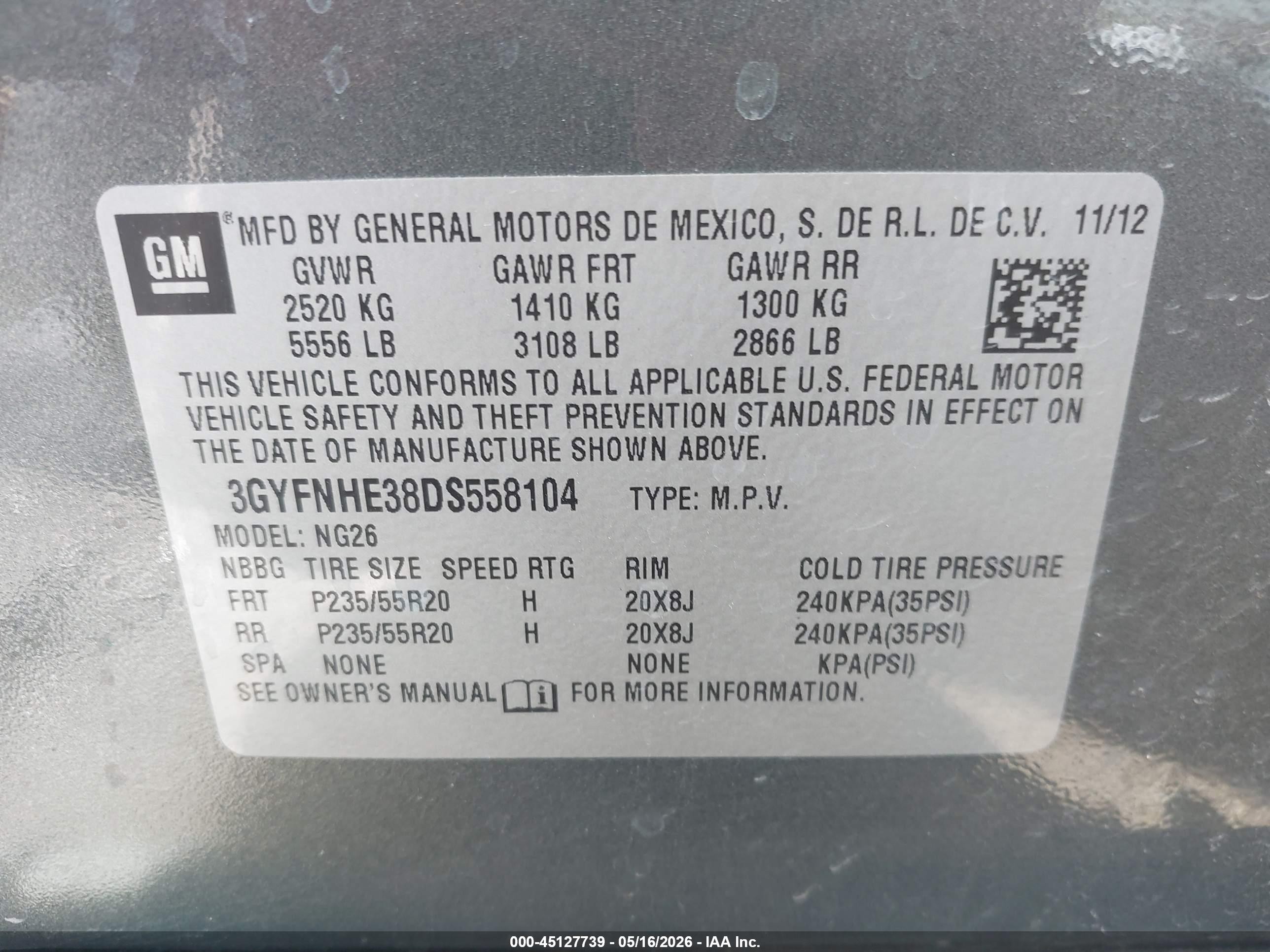 2013 Cadillac Srx Performance Collection Gray vin: 3GYFNHE38DS558104