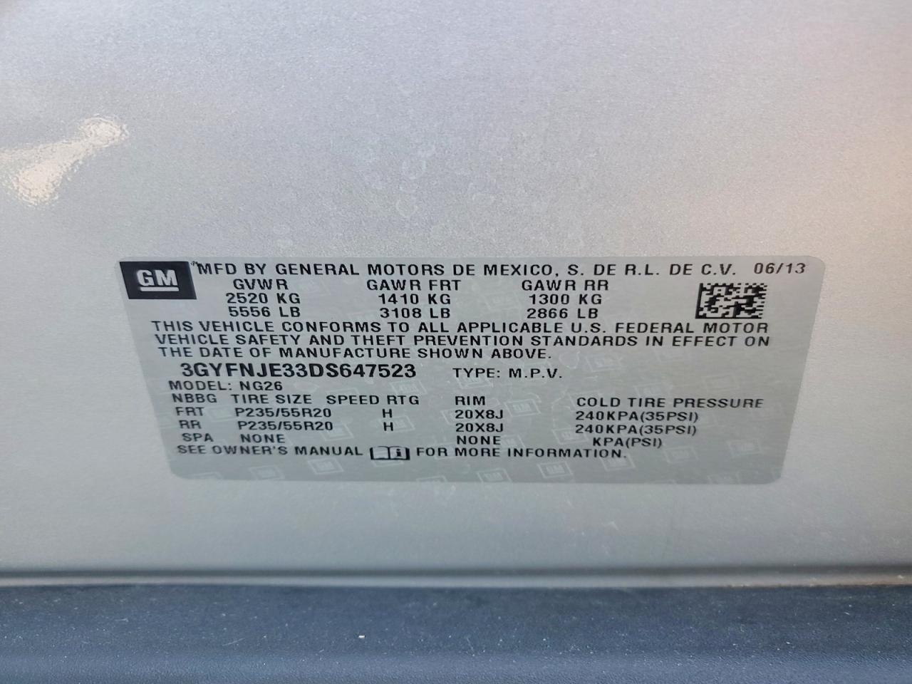 2013 Cadillac Srx Premium Silver vin: 3GYFNJE33DS647523